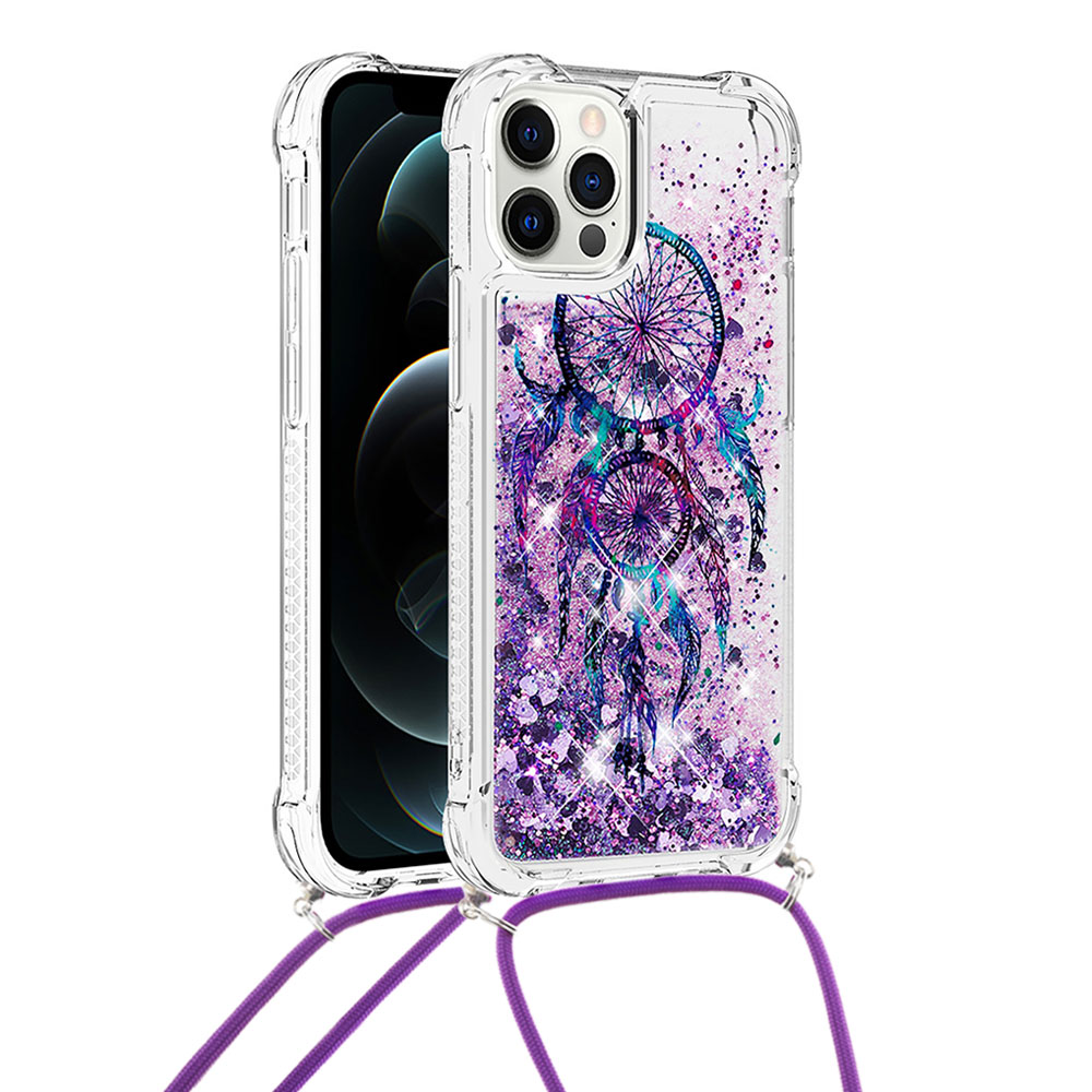 Pattern Printed Quicksand Glitter Sequins TPU Phone Case Protector with Strap for iPhone 12 / 12 Pro - Wind Chime, iPhone 12
Pattern Printed Quicksand Glitter Sequins TPU Phone Case Protector with Strap for iPhone 12 / 12 Pro - Wind Chime, iPhone 12