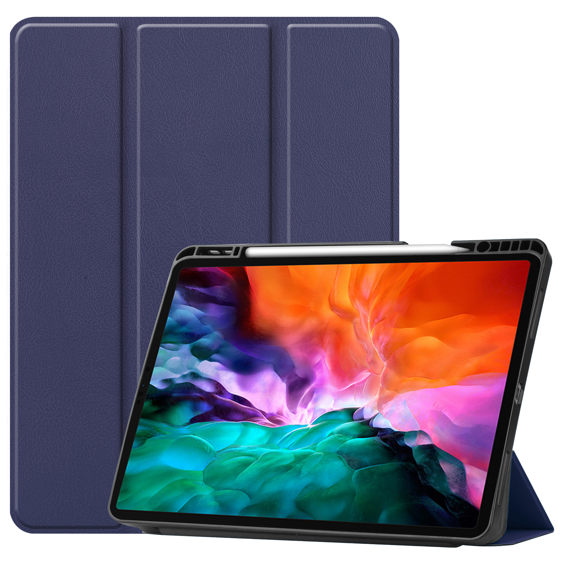 Tri-fold Stand PU Leather Tablet Cover Smart Case with Pen Slot for Apple iPad Pro 12.9-inch (2021) - Blue, iPad Pro 12.9-inch (2021)
Tri-fold Stand PU Leather Tablet Cover Smart Case with Pen Slot for Apple iPad Pro 12.9-inch (2021) - Blue, iPad Pro 12.9-inch (2021)