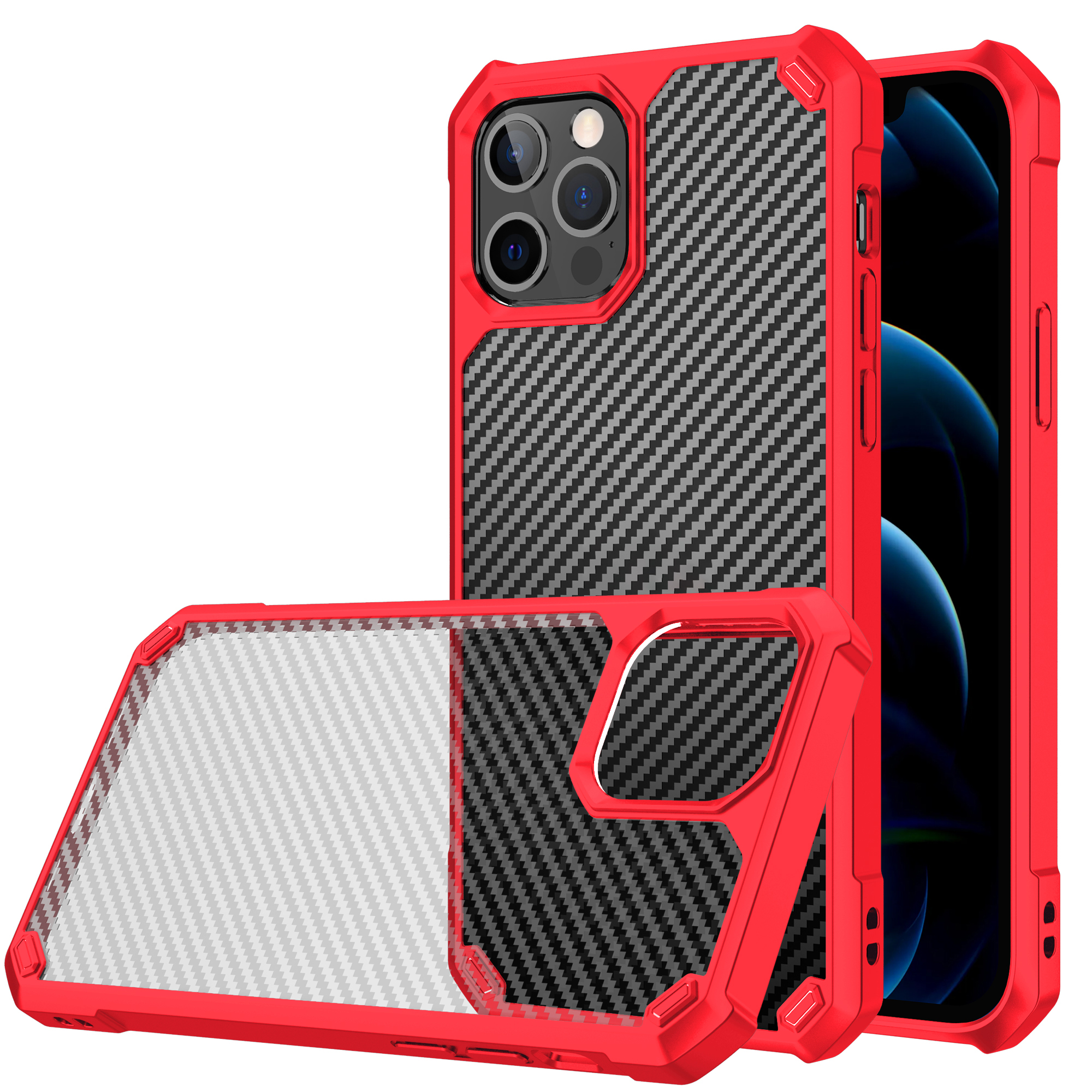 Carbon Fibre TPU Акриловый Сотовый Телефон Защитный Чехол Для IPhone 12 Pro Max - Красный, iPhone 12 Pro Max
Carbon Fibre TPU Акриловый Сотовый Телефон Защитный Чехол Для IPhone 12 Pro Max - Красный, iPhone 12 Pro Max