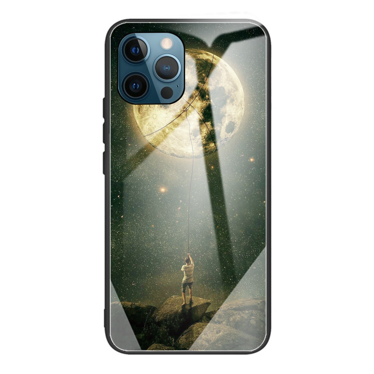 Pattern Printing Tempered Glass + TPU Shockproof Hybrid Phone Case for iPhone 12/12 Pro - Men under the Moon, iPhone 12
Pattern Printing Tempered Glass + TPU Shockproof Hybrid Phone Case for iPhone 12/12 Pro - Men under the Moon, iPhone 12