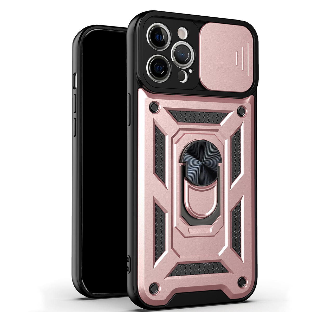 Camera Push Window Phone Case Cover with Kickstand Ring Holder for iPhone 12 Pro Max - Rose Gold, iPhone 12 Pro Max
Camera Push Window Phone Case Cover with Kickstand Ring Holder for iPhone 12 Pro Max - Rose Gold, iPhone 12 Pro Max