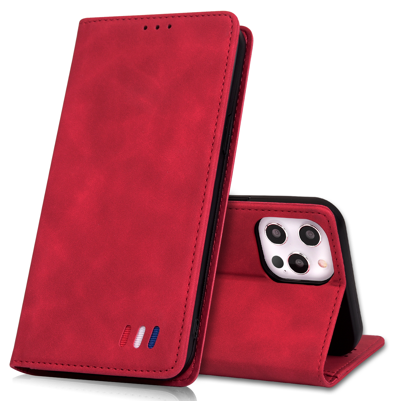 Tri-colored Ornament Decor Wallet Design Phone Cover Case for iPhone 12 Pro/iPhone 12 - Red, iPhone 12 Pro
Tri-colored Ornament Decor Wallet Design Phone Cover Case for iPhone 12 Pro/iPhone 12 - Red, iPhone 12 Pro