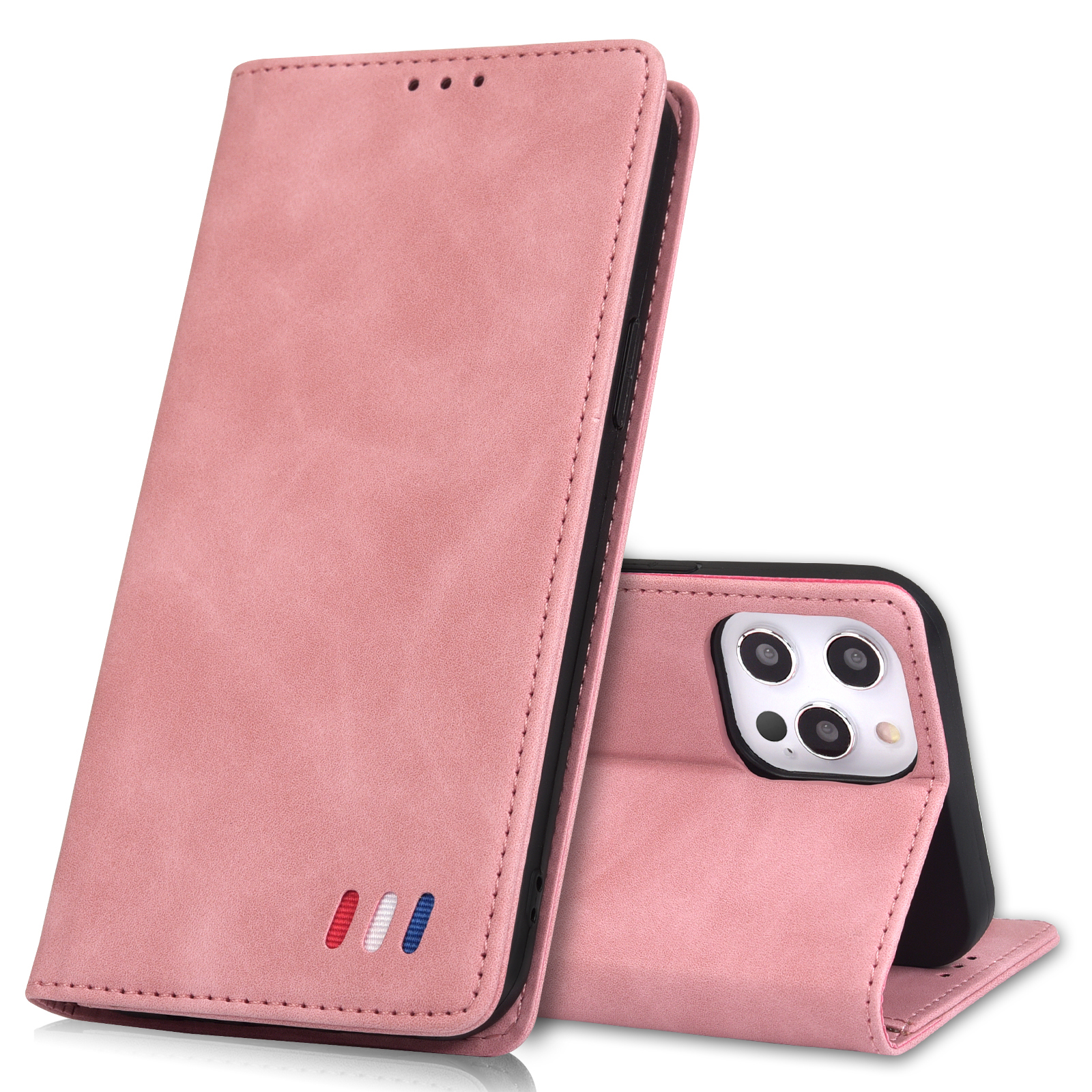 Tri-colored Ornament Decor Wallet Design Phone Cover Case for iPhone 12 Pro/iPhone 12 - Pink, iPhone 12 Pro
Tri-colored Ornament Decor Wallet Design Phone Cover Case for iPhone 12 Pro/iPhone 12 - Pink, iPhone 12 Pro