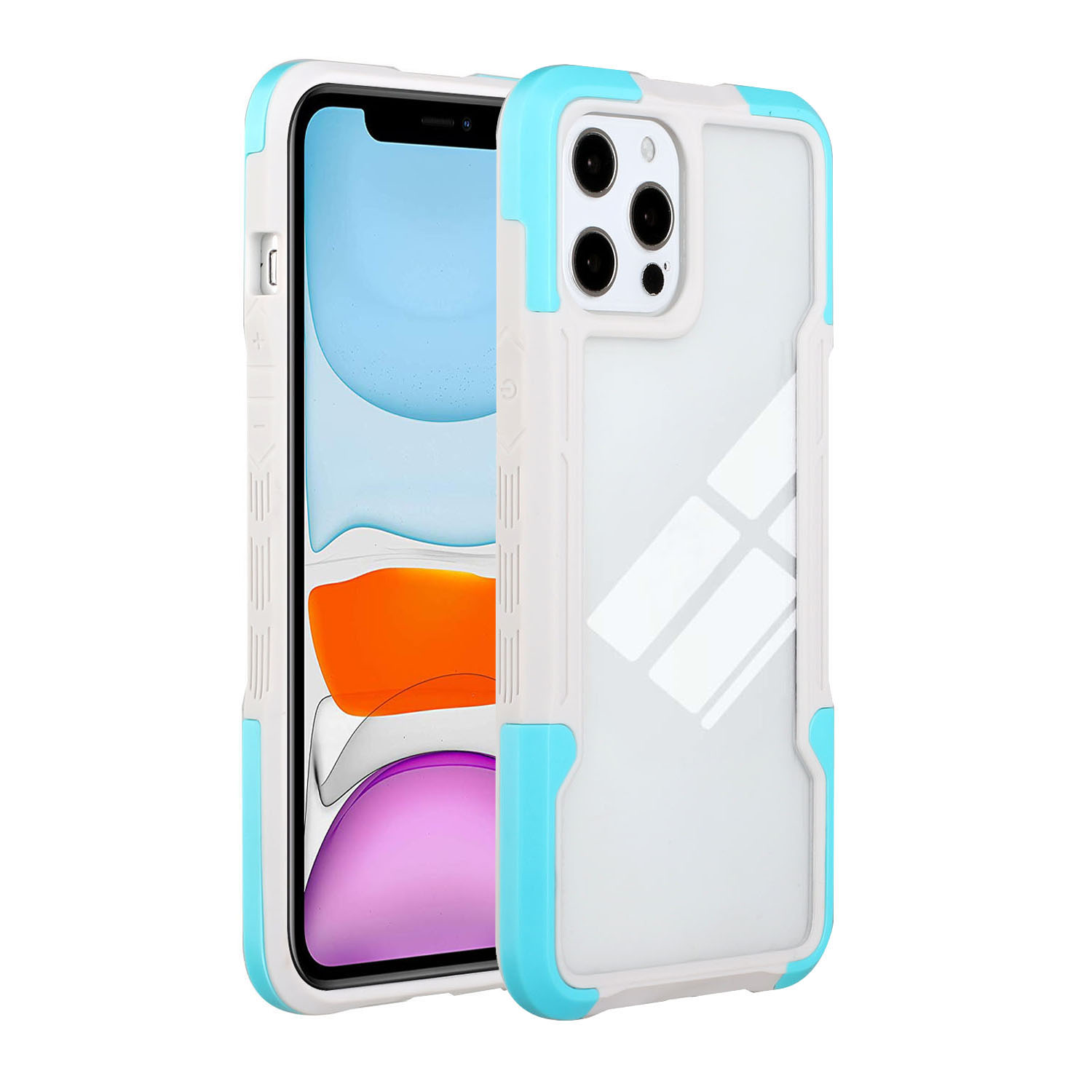3-in-1 Shockproof Cell Phone Well Protection Case Cover Shell for iPhone 12 Pro Max - White / Blue, iPhone 12 Pro Max
3-in-1 Shockproof Cell Phone Well Protection Case Cover Shell for iPhone 12 Pro Max - White / Blue, iPhone 12 Pro Max