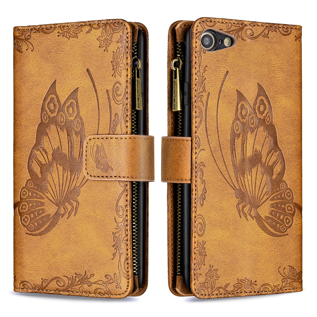 Imprinted Butterfly Pattern Zipper Pocket Leather Phone Case with Wallet Stand for iPhone 7 4.7 inch/8 4.7 inch/SE (2020)/SE (2022) - Brown, iPhone SE (2022)
Imprinted Butterfly Pattern Zipper Pocket Leather Phone Case with Wallet Stand for iPhone 7 4.7 inch/8 4.7 inch/SE (2020)/SE (2022) - Brown, iPhone SE (2022)
