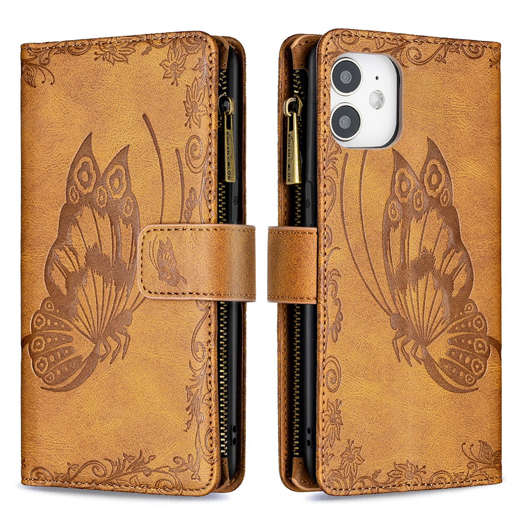 Imprinted Butterfly Pattern Zipper Pocket Wallet Stand Leather Cover Case Shell for iPhone 12 mini - Brown, iPhone 12 mini
Imprinted Butterfly Pattern Zipper Pocket Wallet Stand Leather Cover Case Shell for iPhone 12 mini - Brown, iPhone 12 mini