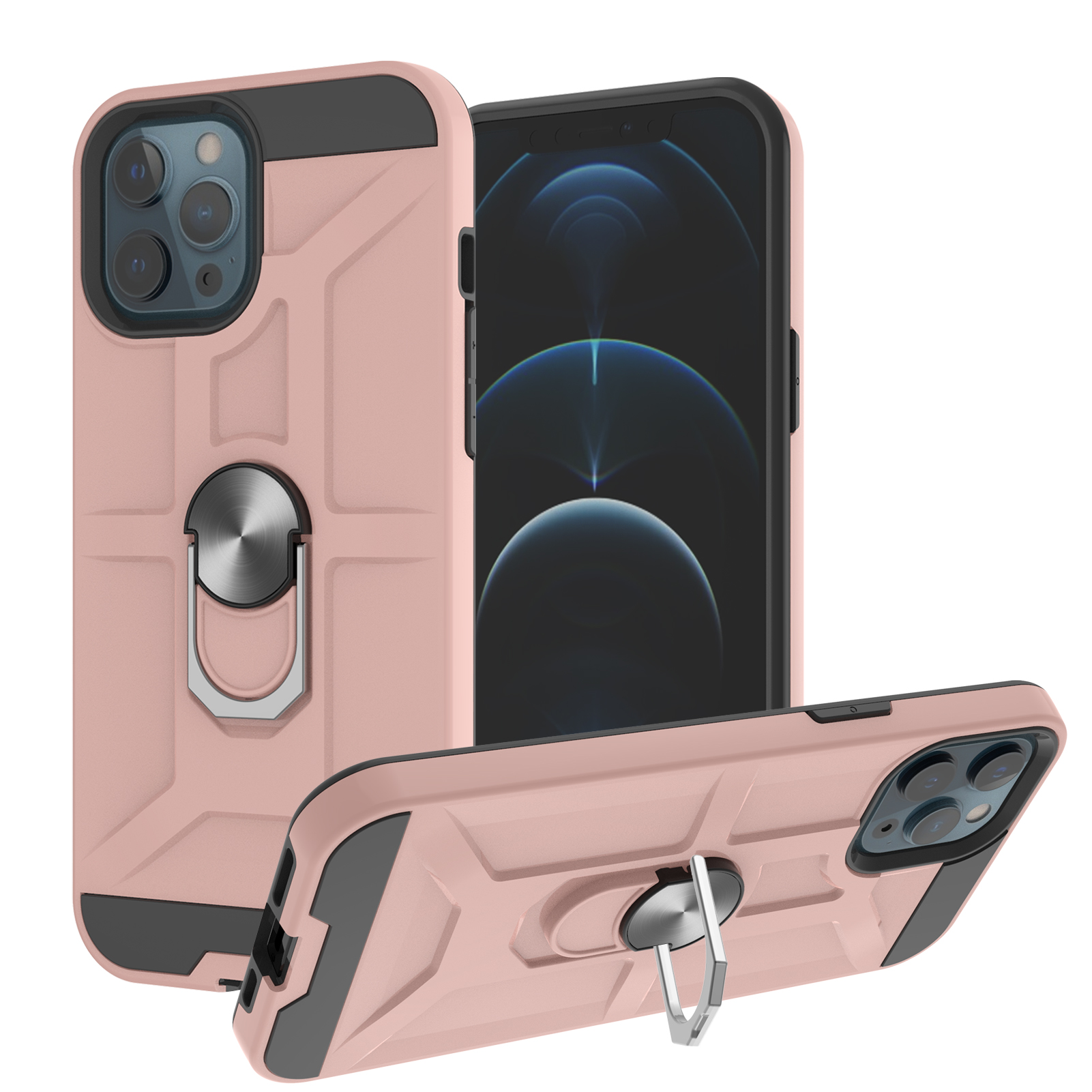Detachable 2-in-1 Hybrid Phone Case with Finger Ring Kickstand Design for iPhone 12 Pro Max - Rose Gold, iPhone 12 Pro Max
Detachable 2-in-1 Hybrid Phone Case with Finger Ring Kickstand Design for iPhone 12 Pro Max - Rose Gold, iPhone 12 Pro Max