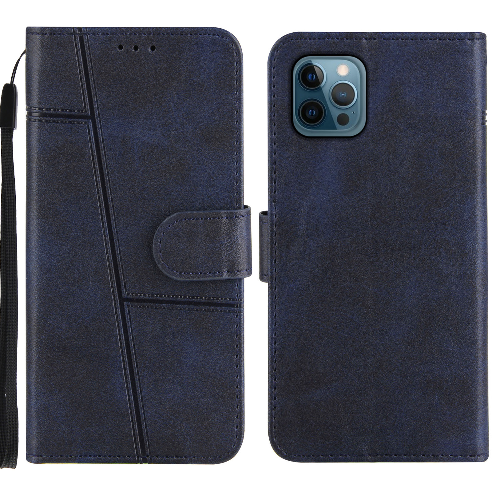 Concise Leather Phone Cover Wallet Case with Stand and Strap for iPhone 12 Pro Max - Blue, iPhone 12 Pro Max
Concise Leather Phone Cover Wallet Case with Stand and Strap for iPhone 12 Pro Max - Blue, iPhone 12 Pro Max