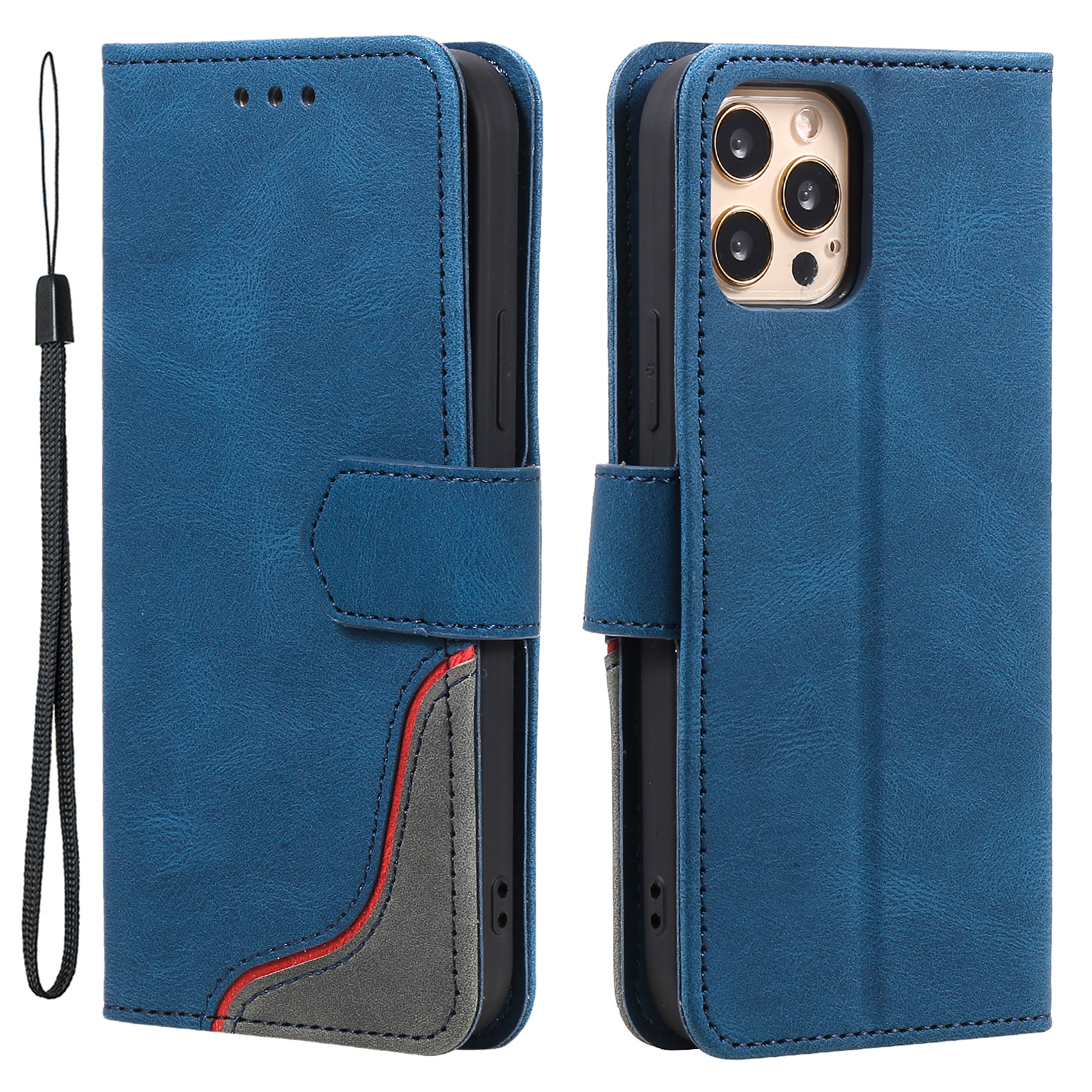 Tri-Color Splicing Skin-Touch Country STAND COOLET CASE PU Кожаная Оболочка С Ручным Ремешком Для IPhone 12 / 12 Про - Синий, iPhone 12
Tri-Color Splicing Skin-Touch Country STAND COOLET CASE PU Кожаная Оболочка С Ручным Ремешком Для IPhone 12 / 12 Про - Синий, iPhone 12
