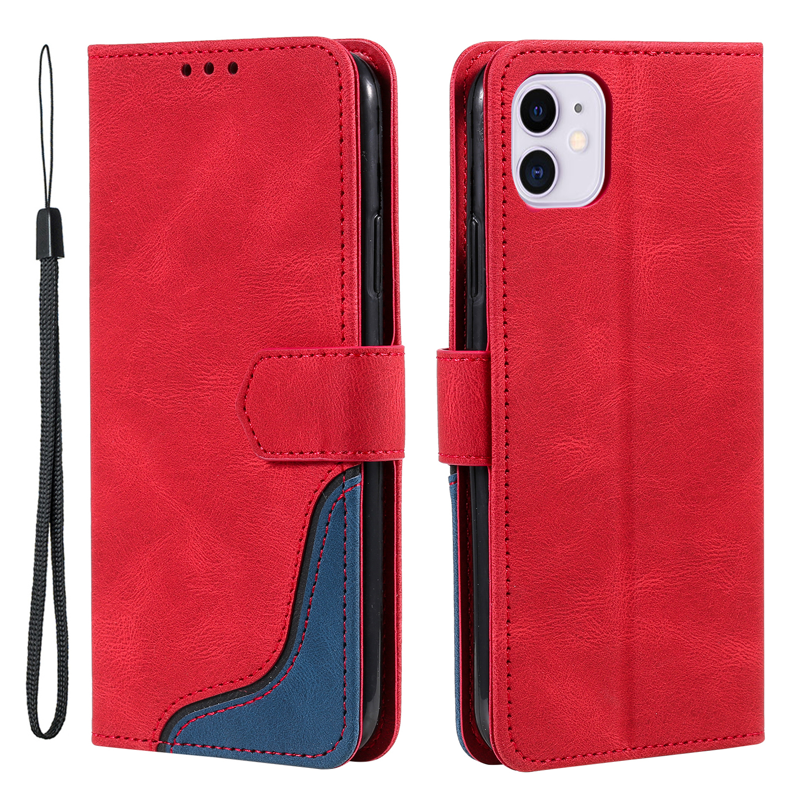 Tri-color Splicing Skin-touch Feeling PU Leather Wallet Case Magnetic Clasp Cellphone Cover for iPhone 12 mini 5.4 inch - Red, iPhone 12 mini
Tri-color Splicing Skin-touch Feeling PU Leather Wallet Case Magnetic Clasp Cellphone Cover for iPhone 12 mini 5.4 inch - Red, iPhone 12 mini