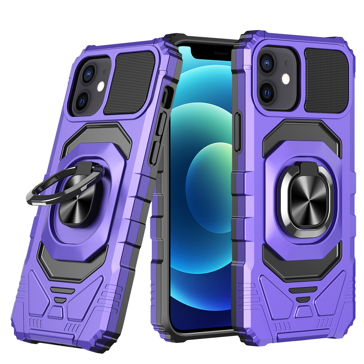 Kickstand Design PC + TPU Hybrid Phone Case Cover for iPhone 12 / 12 Pro - Purple, iPhone 12
Kickstand Design PC + TPU Hybrid Phone Case Cover for iPhone 12 / 12 Pro - Purple, iPhone 12