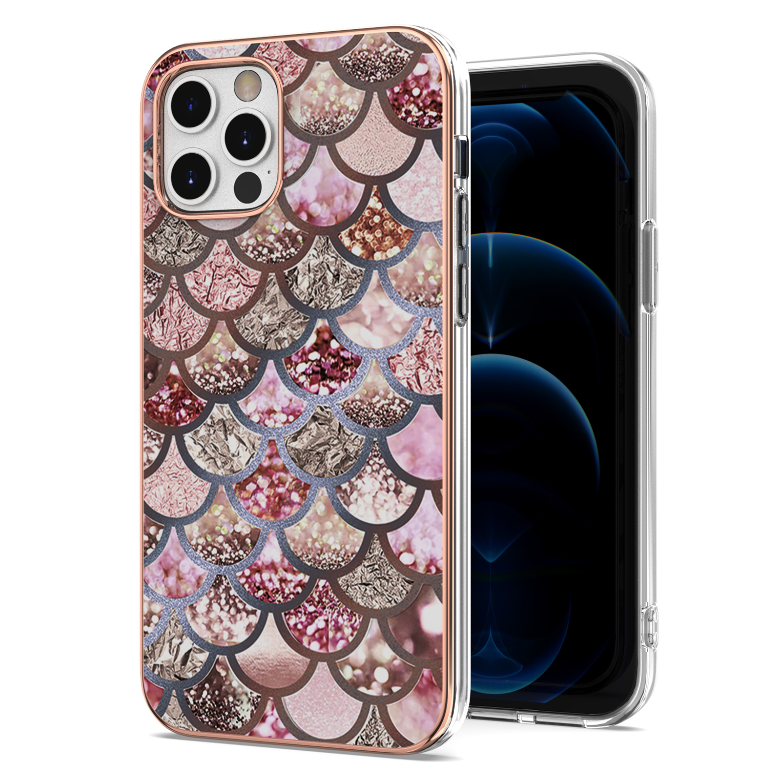 Electroplating IMD Slim Shockproof TPU Soft Rubber Cover for iPhone 12 Pro Max 6.7 inch - Pink Scales, iPhone 12 Pro Max
Electroplating IMD Slim Shockproof TPU Soft Rubber Cover for iPhone 12 Pro Max 6.7 inch - Pink Scales, iPhone 12 Pro Max