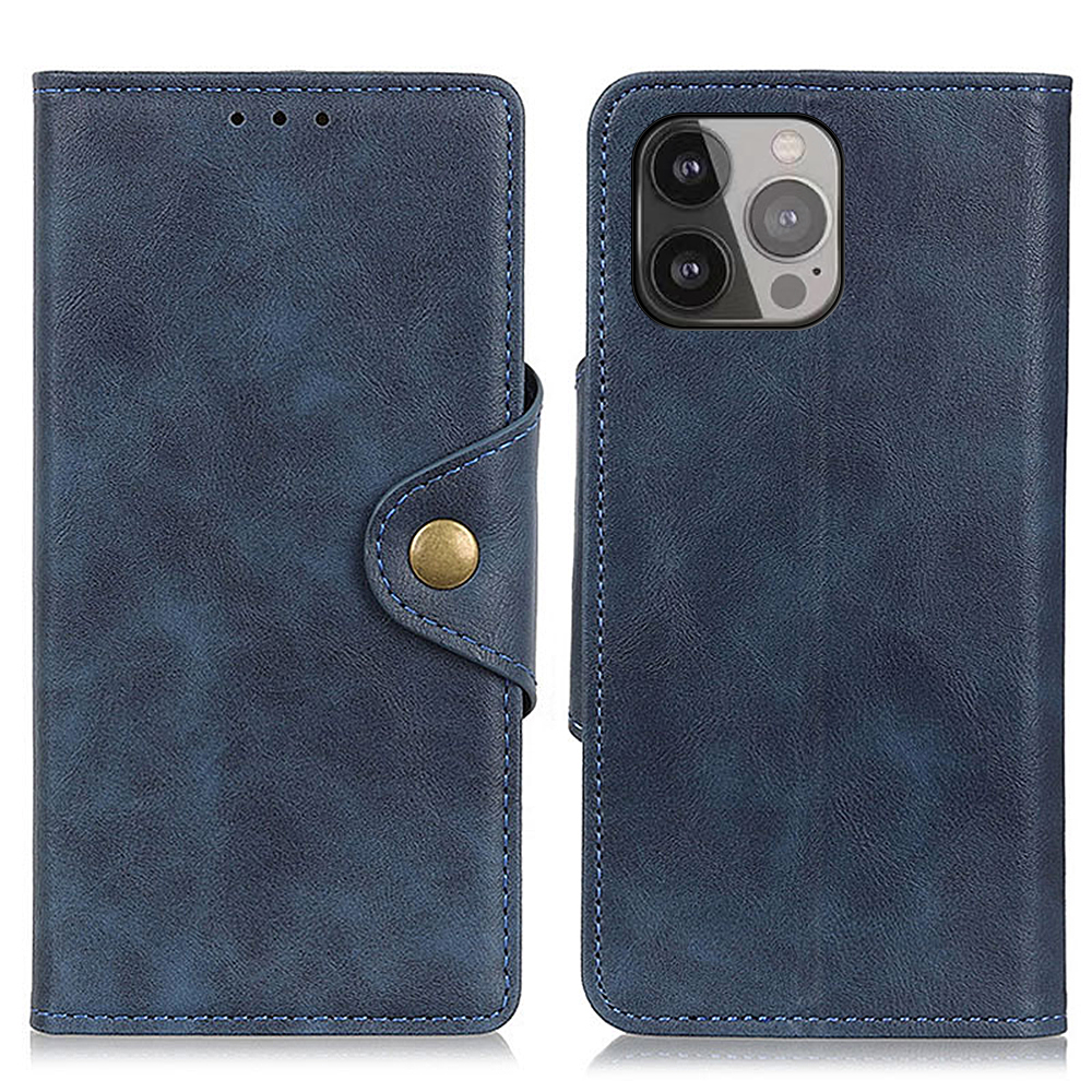 Magnetic Closure Brass Buckle Design Leather Wallet Case with Stand for iPhone 13 Pro Max 6.7 inch - Blue, iPhone 13 Pro Max
Magnetic Closure Brass Buckle Design Leather Wallet Case with Stand for iPhone 13 Pro Max 6.7 inch - Blue, iPhone 13 Pro Max