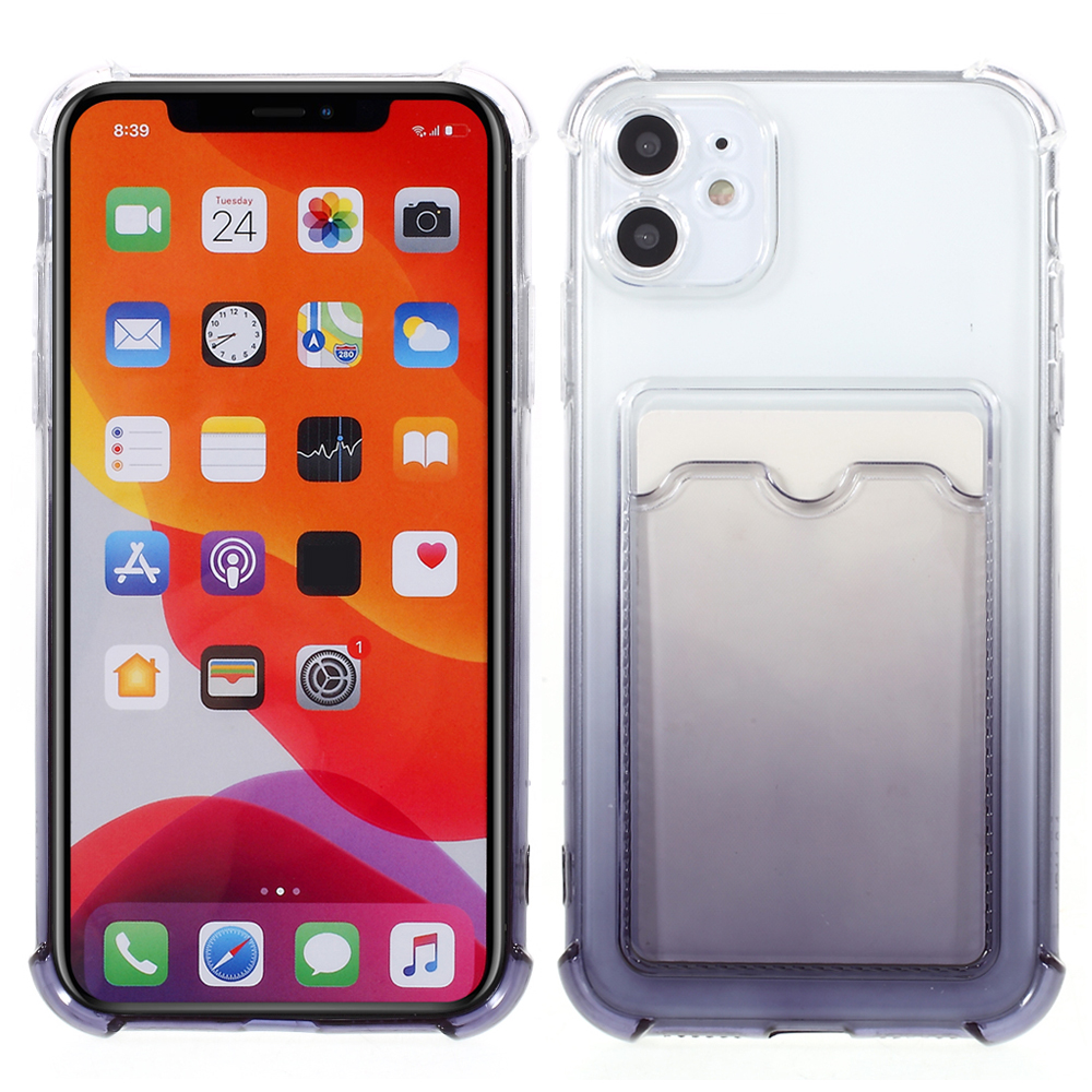 Drop-proof Gradient Color Design Card Holder Cover TPU Phone Case Shell for iPhone 11 6.1 inch - Black, iPhone 11 6.1 inch
Drop-proof Gradient Color Design Card Holder Cover TPU Phone Case Shell for iPhone 11 6.1 inch - Black, iPhone 11 6.1 inch