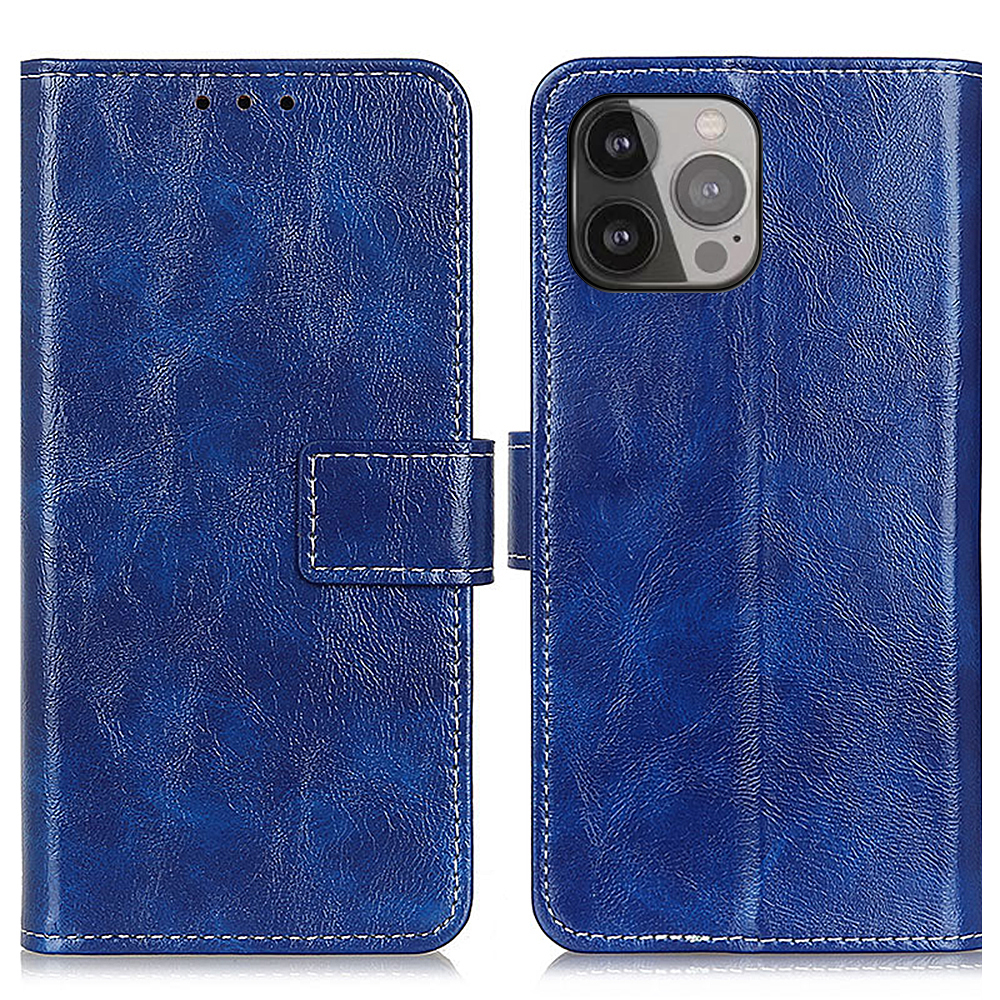 Vintage Style Crazy Horse Texture Wallet PU Leather Phone Cover Stand Case for iPhone 13 Pro Max 6.7 inch - Blue, iPhone 13 Pro Max
Vintage Style Crazy Horse Texture Wallet PU Leather Phone Cover Stand Case for iPhone 13 Pro Max 6.7 inch - Blue, iPhone 13 Pro Max