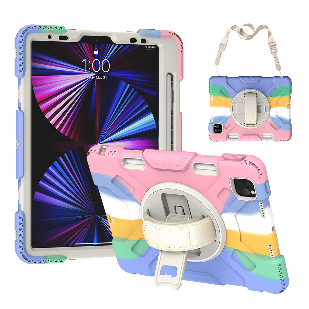 Hybrid Kickstand Shockproof Silicone Hard PC Protection Cover with Rotatable Hand Strap Pencil Holder Shoulder Strap iPad Pro 11 (2022) / (2021) / (2020) / (2018) - Colorful, iPad Pro 11 (2021)
Hybrid Kickstand Shockproof Silicone Hard PC Protection Cover with Rotatable Hand Strap Pencil Holder Shoulder Strap iPad Pro 11 (2022) / (2021) / (2020) / (2018) - Colorful, iPad Pro 11 (2021)