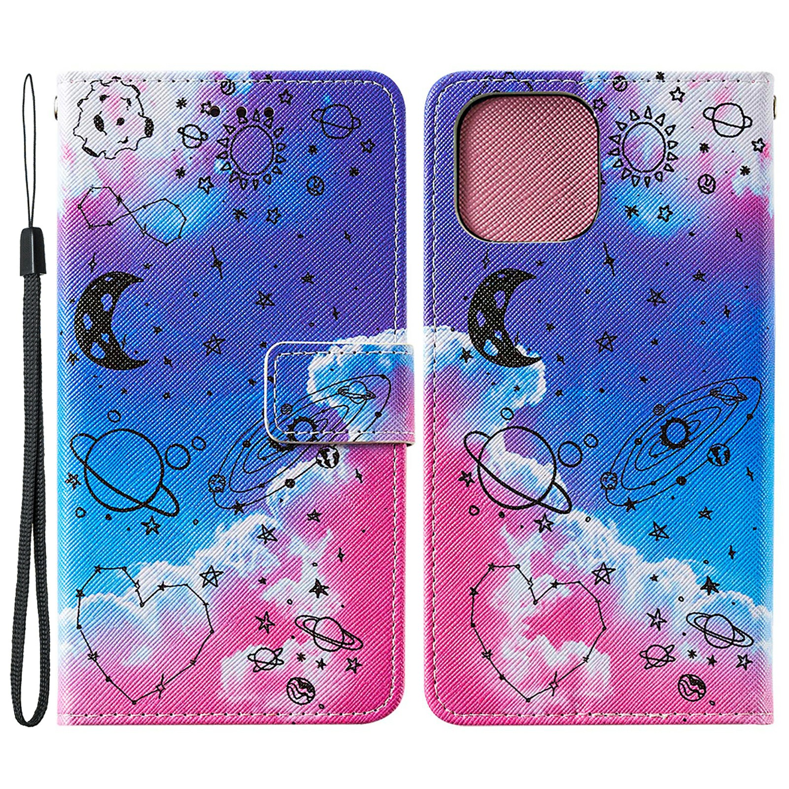 Shockproof Pattern Printing Cross Texture PU Leather Stand Flip Cover with Wrist Strap for iPhone 13 6.1 inch - Love Universe, iPhone 13
Shockproof Pattern Printing Cross Texture PU Leather Stand Flip Cover with Wrist Strap for iPhone 13 6.1 inch - Love Universe, iPhone 13