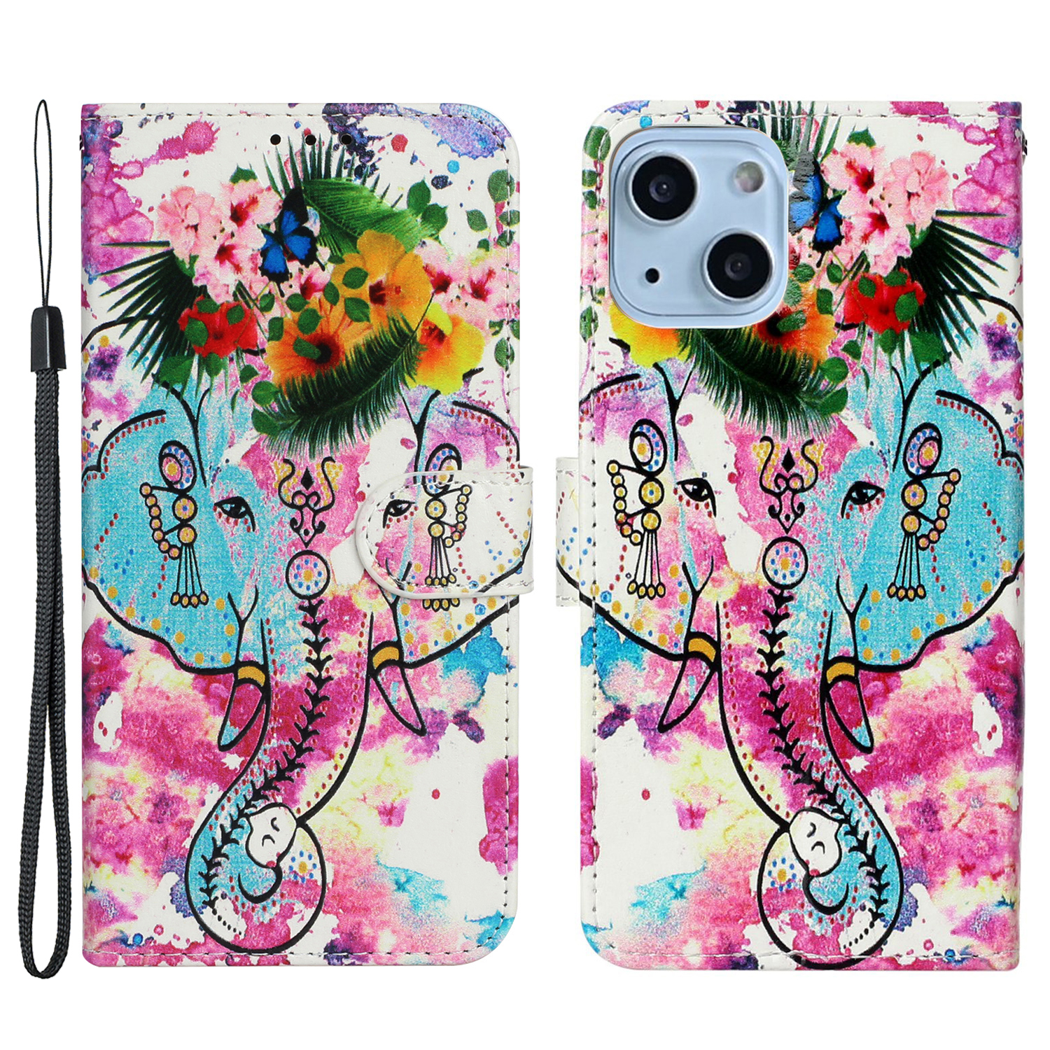 Pattern Embossed Wallet Stand Design Leather Phone Shell Case with Strap for iPhone 13 6.1 inch - Elephant, iPhone 13
Pattern Embossed Wallet Stand Design Leather Phone Shell Case with Strap for iPhone 13 6.1 inch - Elephant, iPhone 13