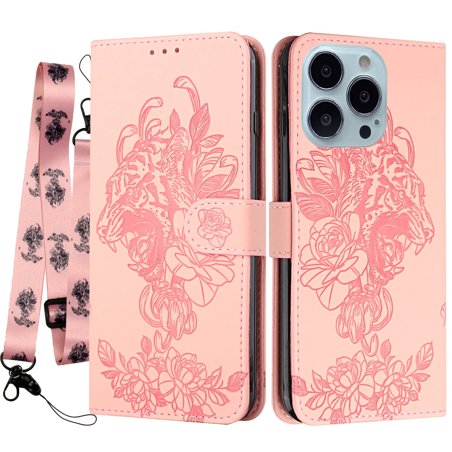 Drop-resistant Tiger and Flower Imprint Pattern Leather Wallet Phone Shell for iPhone 13 Pro Max 6.7 inch - Pink, iPhone 13 Pro Max
Drop-resistant Tiger and Flower Imprint Pattern Leather Wallet Phone Shell for iPhone 13 Pro Max 6.7 inch - Pink, iPhone 13 Pro Max