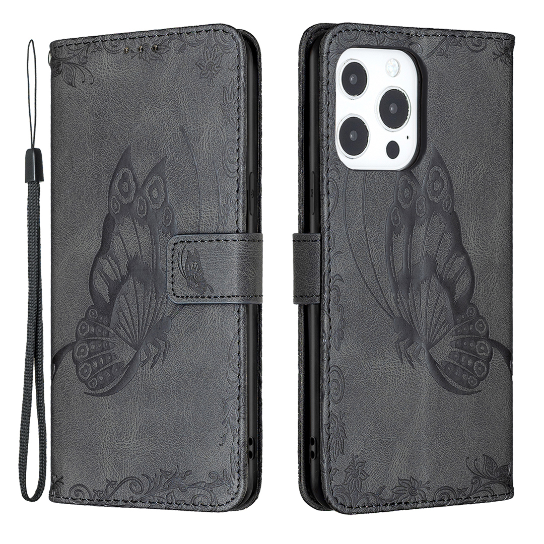 Imprint Butterfly Flower Pattern PU Wallet Leather Magnetic Flip Stand Shockproof Cover with Strap for iPhone 13 Pro Max 6.7 inch - Black, iPhone 13 Pro Max
Imprint Butterfly Flower Pattern PU Wallet Leather Magnetic Flip Stand Shockproof Cover with Strap for iPhone 13 Pro Max 6.7 inch - Black, iPhone 13 Pro Max