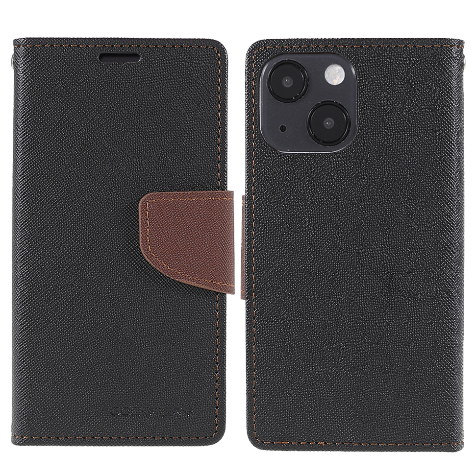 MERCURY GOOSPERY Contrast Color Wallet Stand PU Leather Shell Case for iPhone 13 mini 5.4 inch - Black / Brown, iPhone 13 mini
MERCURY GOOSPERY Contrast Color Wallet Stand PU Leather Shell Case for iPhone 13 mini 5.4 inch - Black / Brown, iPhone 13 mini