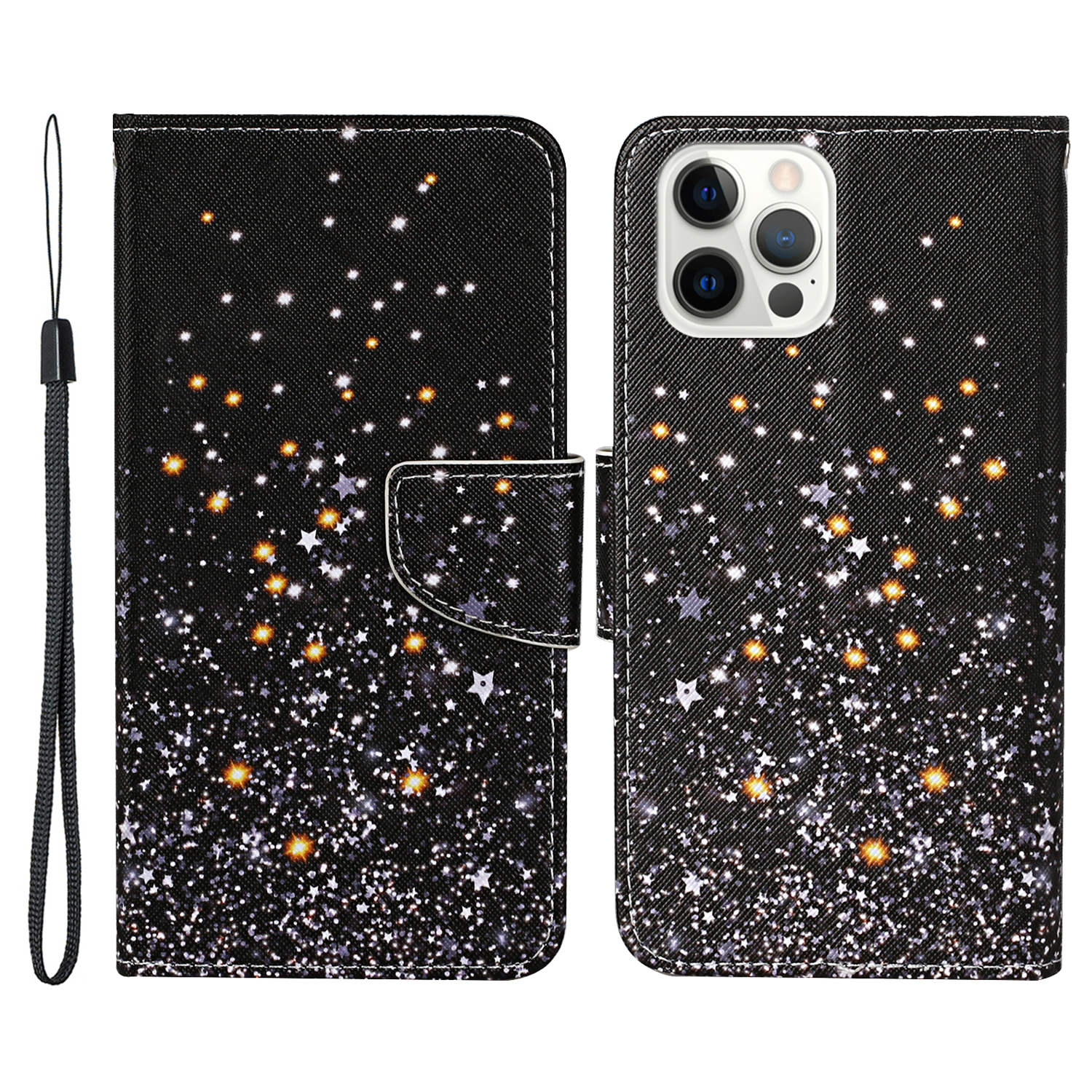 Pattern Printing Leather Phone Wallet Cover Stand Case with Strap for iPhone 13 Pro 6.1 inch - Stars, iPhone 13 Pro
Pattern Printing Leather Phone Wallet Cover Stand Case with Strap for iPhone 13 Pro 6.1 inch - Stars, iPhone 13 Pro
