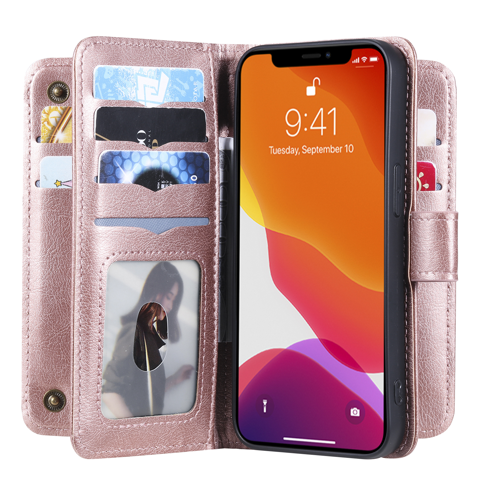 KT Multifunctional Series-1 Против Роскошной Крышки Телефона-стенда с Несколькими Картами Кошелька Для Iphone 13 6,1 Дюйма - Розовое Золото, iPhone 13
KT Multifunctional Series-1 Против Роскошной Крышки Телефона-стенда с Несколькими Картами Кошелька Для Iphone 13 6,1 Дюйма - Розовое Золото, iPhone 13