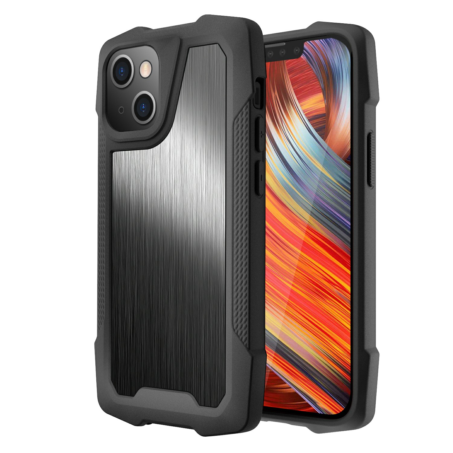 Anti-drop Metal Back Panel + TPU Hybrid Mobile Phone Cover for iPhone 13 mini 5.4 inch - Brushed/Black, iPhone 13 mini
Anti-drop Metal Back Panel + TPU Hybrid Mobile Phone Cover for iPhone 13 mini 5.4 inch - Brushed/Black, iPhone 13 mini