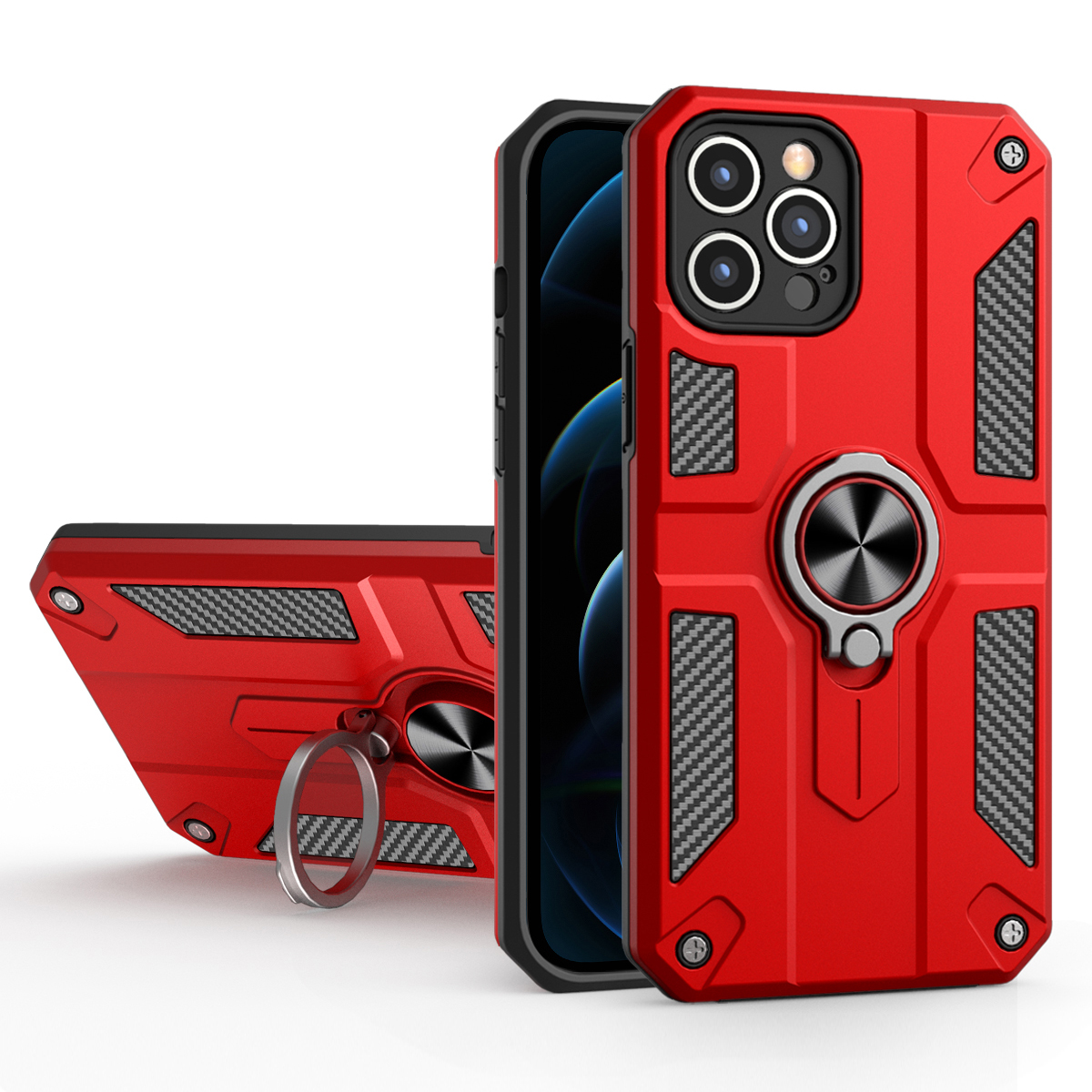 Ring Car Mount Kickstand Hybrid Hard PC Soft TPU Shockproof Protective Case for iPhone 12 Pro 6.1 inch - Red, iPhone 12 Pro
Ring Car Mount Kickstand Hybrid Hard PC Soft TPU Shockproof Protective Case for iPhone 12 Pro 6.1 inch - Red, iPhone 12 Pro