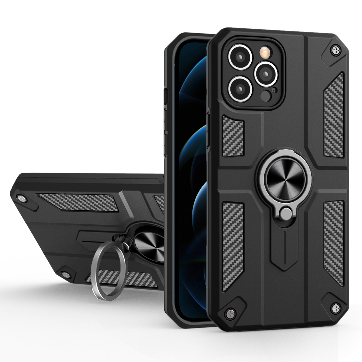 Military Grade Soft Flexible TPU + Hard PC Anti-Slip Protective Phone Case with Magnetic Kickstand Holder for iPhone 12 Pro Max 6.7 inch - Black, iPhone 12 Pro Max
Military Grade Soft Flexible TPU + Hard PC Anti-Slip Protective Phone Case with Magnetic Kickstand Holder for iPhone 12 Pro Max 6.7 inch - Black, iPhone 12 Pro Max