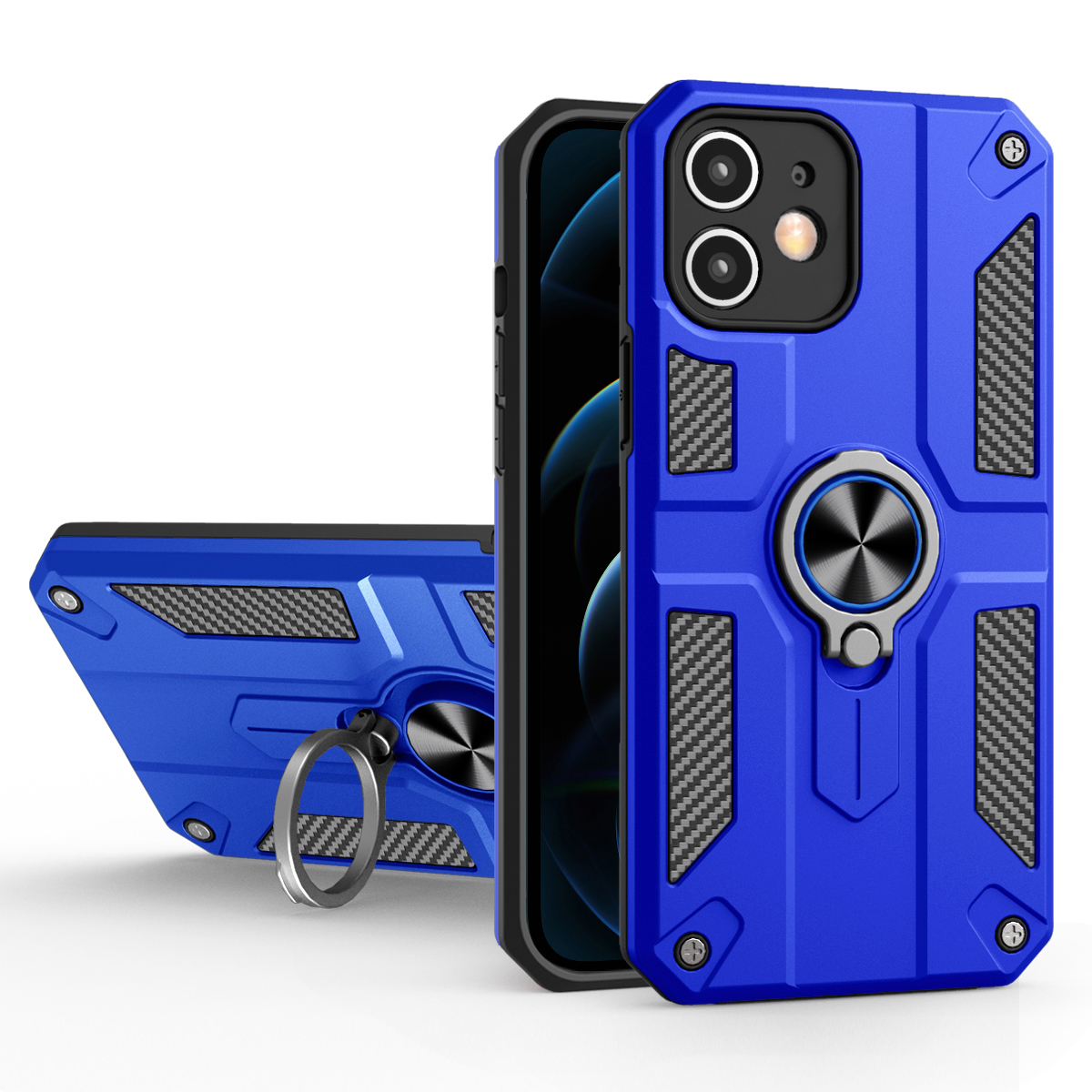 Anti-Drop Hard PC Back + Soft TPU Edge Shockproof Protective Case with Ring Kickstand for iPhone 12 mini 5.4 inch - Sapphire, iPhone 12 mini
Anti-Drop Hard PC Back + Soft TPU Edge Shockproof Protective Case with Ring Kickstand for iPhone 12 mini 5.4 inch - Sapphire, iPhone 12 mini