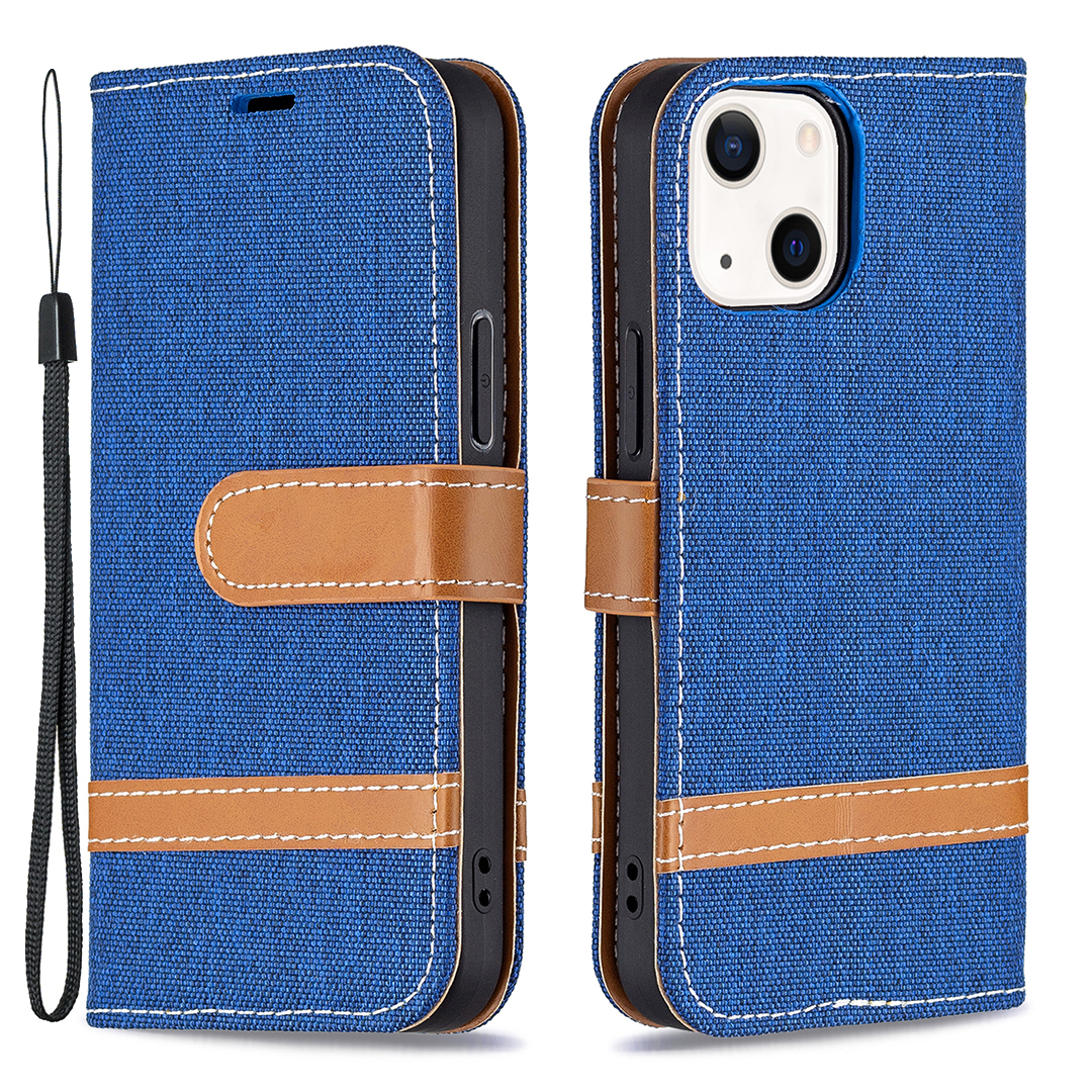 Contrast Color Jeans Cloth Wallet Handy Strap Coated PU Leather Phone Case Cover with Stand for iPhone 13 mini 5.4 inch - Blue, iPhone 13 mini
Contrast Color Jeans Cloth Wallet Handy Strap Coated PU Leather Phone Case Cover with Stand for iPhone 13 mini 5.4 inch - Blue, iPhone 13 mini