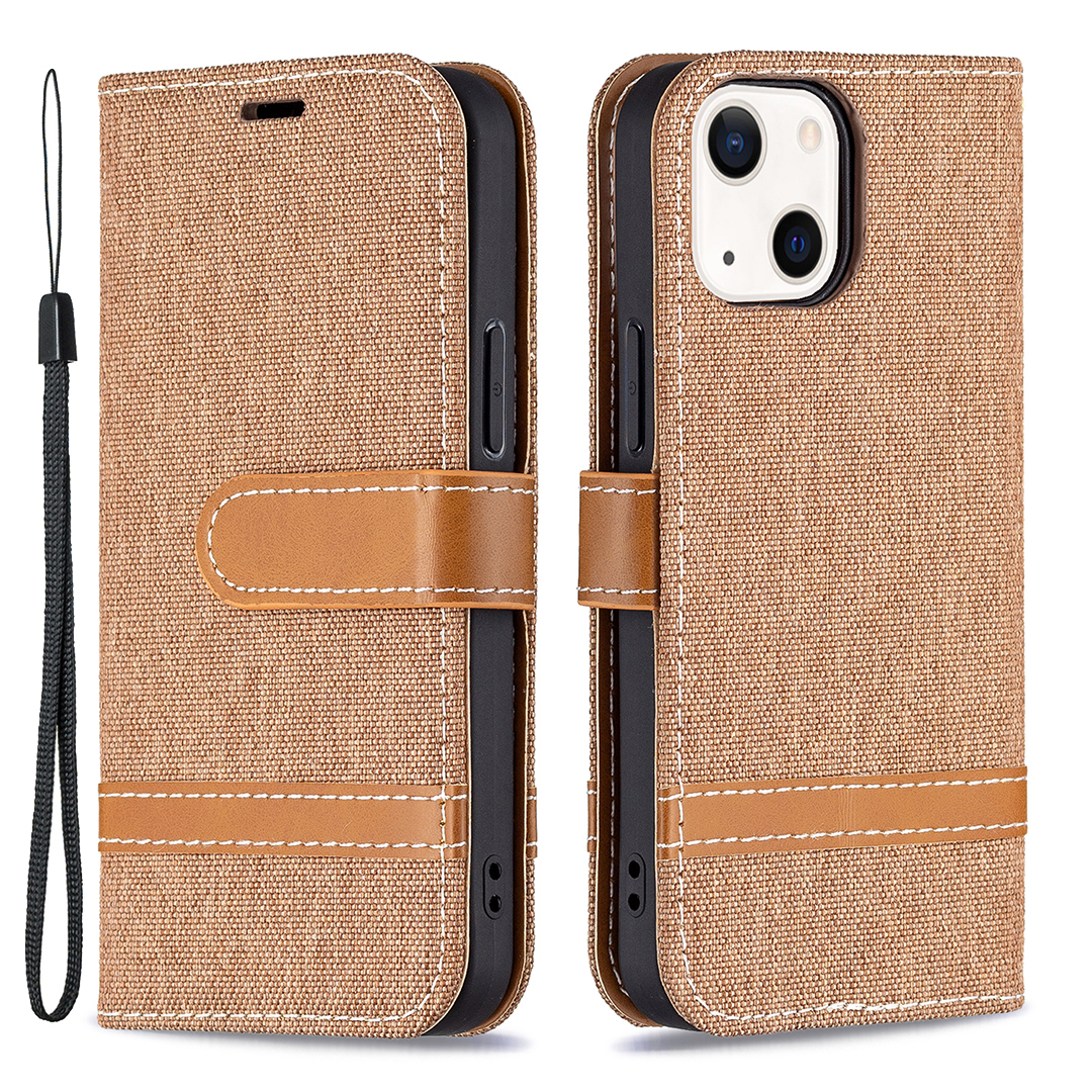 Contrast Color Jeans Cloth Wallet Handy Strap Coated PU Leather Phone Case Cover with Stand for iPhone 13 mini 5.4 inch - Brown, iPhone 13 mini
Contrast Color Jeans Cloth Wallet Handy Strap Coated PU Leather Phone Case Cover with Stand for iPhone 13 mini 5.4 inch - Brown, iPhone 13 mini