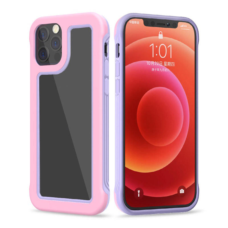 2-in-1 Contrast Color Frame TPU + PC Clear Back Phone Case for iPhone 12 Pro Max 6.7 inch - Cherry Pink/Purple, iPhone 12 Pro Max
2-in-1 Contrast Color Frame TPU + PC Clear Back Phone Case for iPhone 12 Pro Max 6.7 inch - Cherry Pink/Purple, iPhone 12 Pro Max