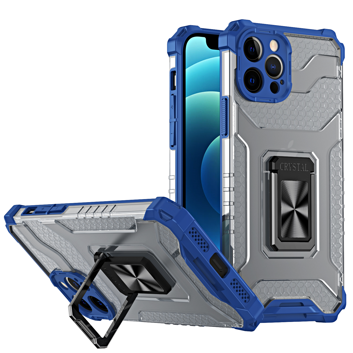 Drop-resistant Hard PC+ Soft TPU Phone Back Case with Kickstand for iPhone 13 6.1 inch - Blue, iPhone 13
Drop-resistant Hard PC+ Soft TPU Phone Back Case with Kickstand for iPhone 13 6.1 inch - Blue, iPhone 13