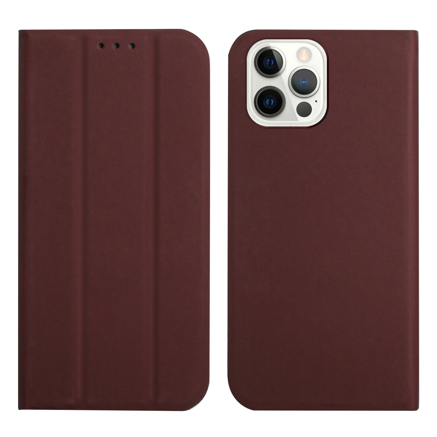 Trifold Stand Solid Color Skin-touch Feel Leather Case Protector for iPhone 12/12 Pro 6.1 inch - Brown, iPhone 12
Trifold Stand Solid Color Skin-touch Feel Leather Case Protector for iPhone 12/12 Pro 6.1 inch - Brown, iPhone 12
