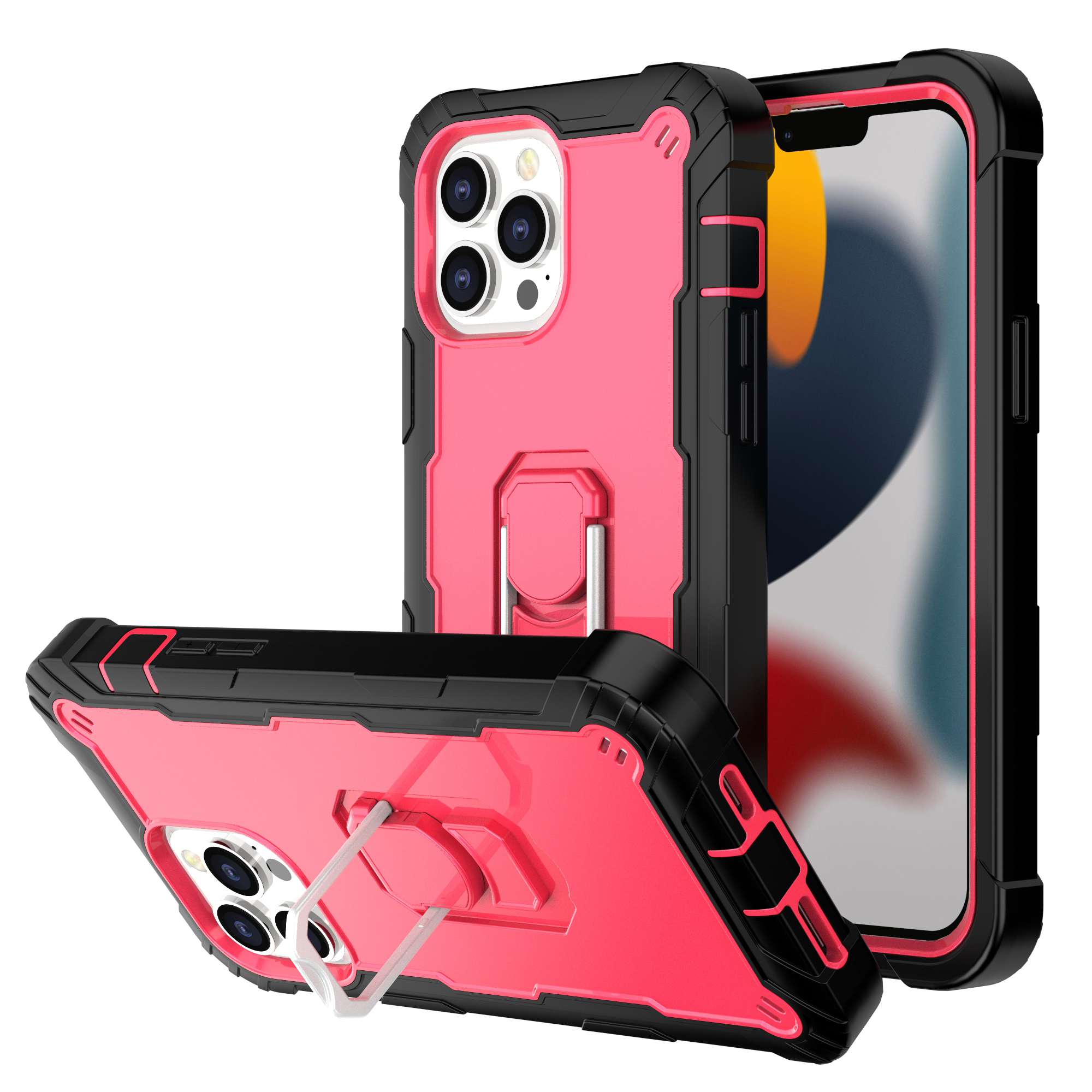 Dual Color Hybrid Case Phone Shell with 360 Degree Rotation Kickstand for iPhone 13 Pro Max 6.7 inch - Black/Rose Red, iPhone 13 Pro Max
Dual Color Hybrid Case Phone Shell with 360 Degree Rotation Kickstand for iPhone 13 Pro Max 6.7 inch - Black/Rose Red, iPhone 13 Pro Max