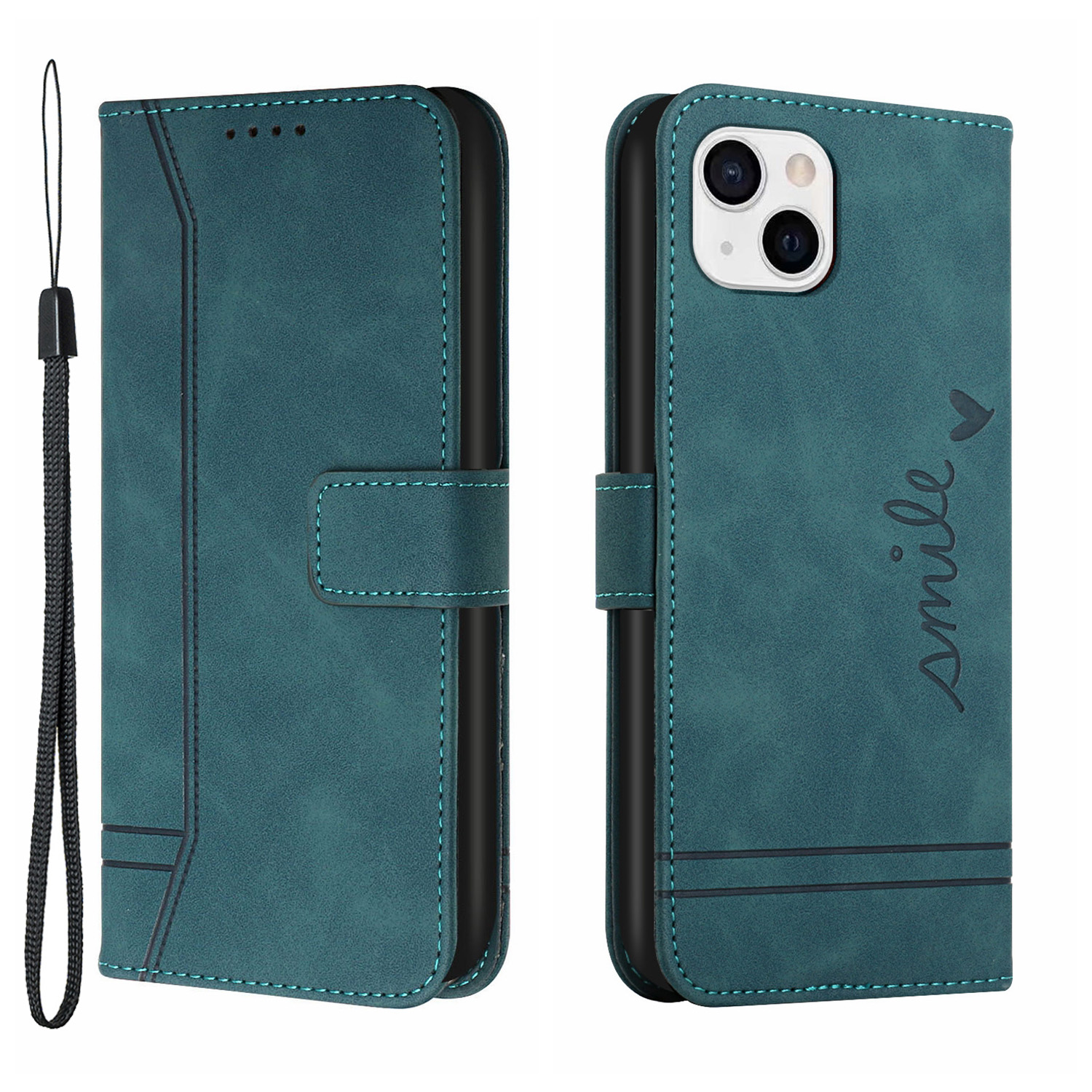 003 Series Skin-Touch Love Heart Imprinted Fashion Wallet Design Wrist Strap Leather Phone Case with Stand for iPhone 13 mini 5.4 inch - Green, iPhone 13 mini
003 Series Skin-Touch Love Heart Imprinted Fashion Wallet Design Wrist Strap Leather Phone Case with Stand for iPhone 13 mini 5.4 inch - Green, iPhone 13 mini