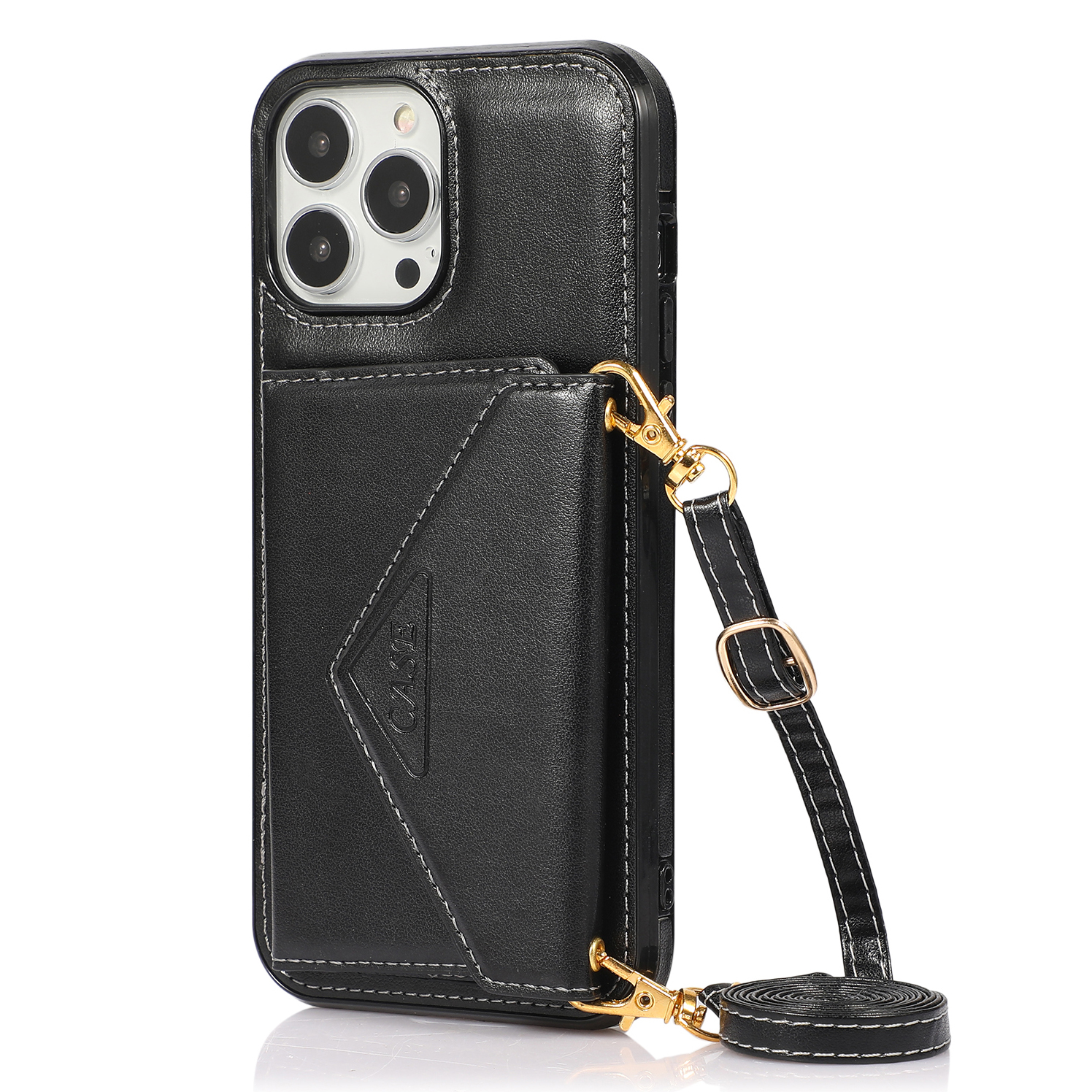 Anti-Scratch PU Leather Coated PC+ TPU Hybrid Case with Strap and Kickstand for iPhone 13 Pro 6.1 inch - Black, iPhone 13 Pro
Anti-Scratch PU Leather Coated PC+ TPU Hybrid Case with Strap and Kickstand for iPhone 13 Pro 6.1 inch - Black, iPhone 13 Pro