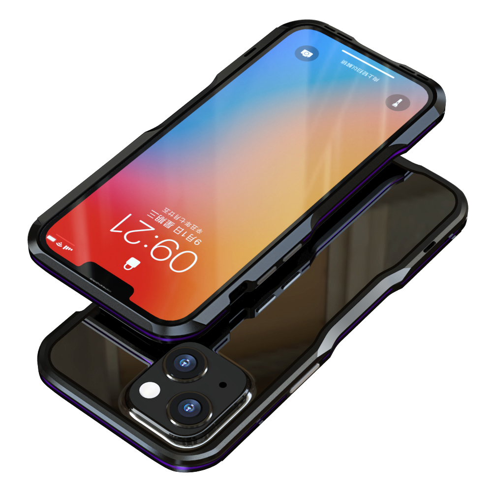 LUPHIE Slim Cool Design Shock Absorbent Metal Frame Bumper Cover for iPhone 13 mini 5.4 inch - Black/Purple, iPhone 13 mini
LUPHIE Slim Cool Design Shock Absorbent Metal Frame Bumper Cover for iPhone 13 mini 5.4 inch - Black/Purple, iPhone 13 mini