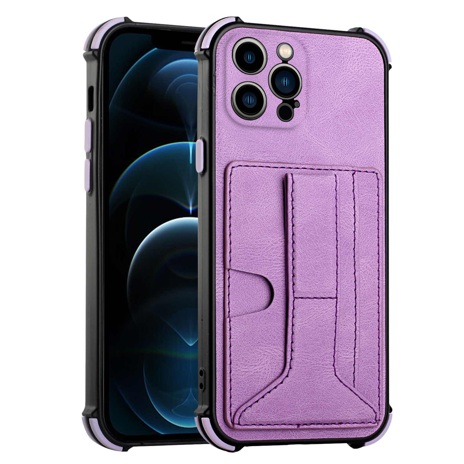 PU Leather + TPU Телефон Обратно Обложки с Ударным Корпусом с Слотами Для Карт Для Iphone 13 Pro 6,1 Дюйма - Пурпурный, iPhone 13 Pro
PU Leather + TPU Телефон Обратно Обложки с Ударным Корпусом с Слотами Для Карт Для Iphone 13 Pro 6,1 Дюйма - Пурпурный, iPhone 13 Pro