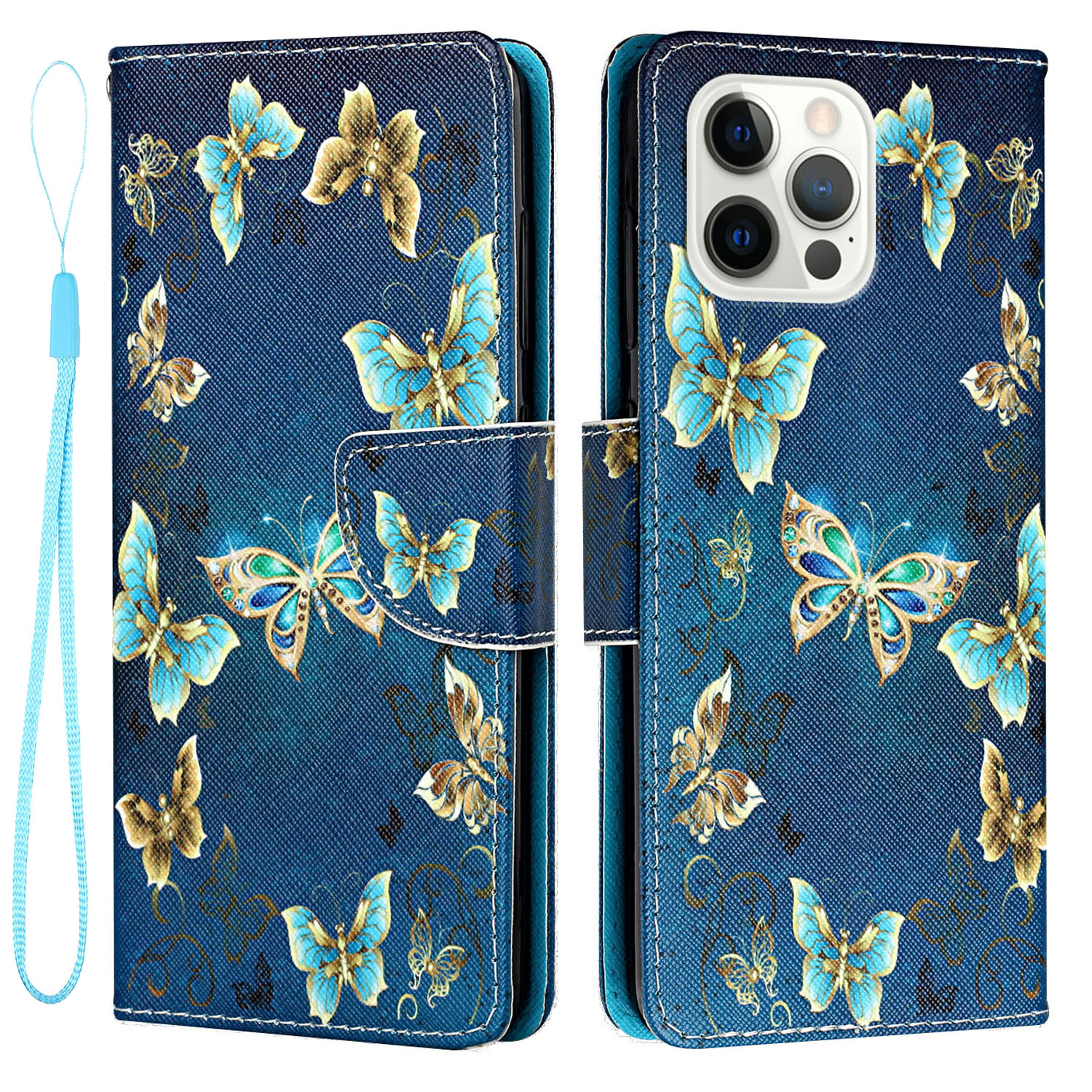 Pattern Printing Cross Texture PU Leather Flip Case Stand Wallet Phone Cover with Strap for iPhone 13 Pro 6.1 inch - Jewelry Butterflies, iPhone 13 Pro
Pattern Printing Cross Texture PU Leather Flip Case Stand Wallet Phone Cover with Strap for iPhone 13 Pro 6.1 inch - Jewelry Butterflies, iPhone 13 Pro
