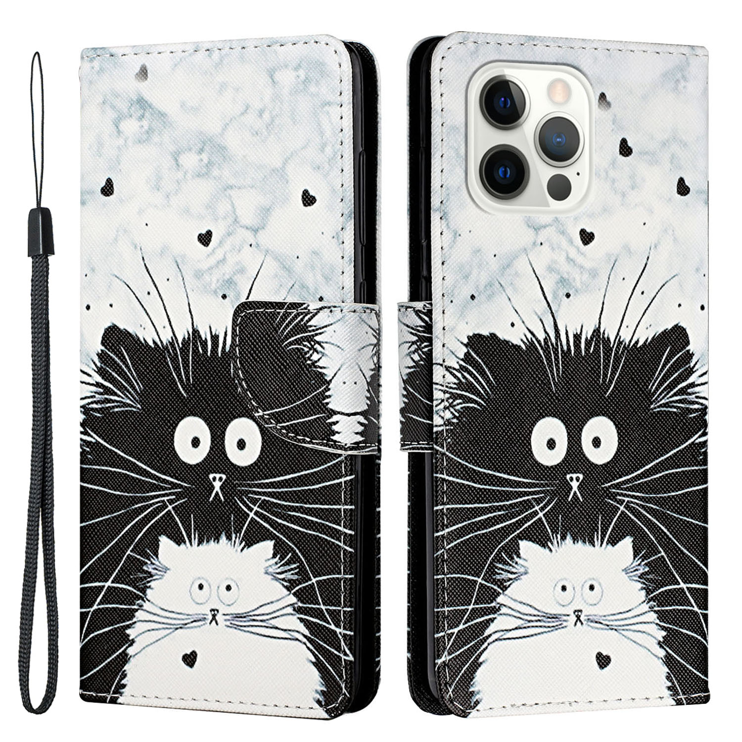 Cross Texture Кожаный Кошелек Flip Phone Case Case Copact Pattern Cover с Ремешком Для Iphone 13 Pro Max 6,7 Дюйма - Две Кошки, iPhone 13 Pro Max
Cross Texture Кожаный Кошелек Flip Phone Case Case Copact Pattern Cover с Ремешком Для Iphone 13 Pro Max 6,7 Дюйма - Две Кошки, iPhone 13 Pro Max