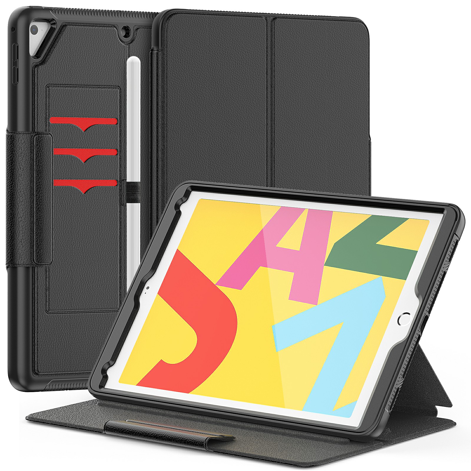 Leather Wallet Tablet Case Stand Shell Cover for iPad 9.7-inch (2018)/(2017)/iPad Pro 9.7 inch (2016)/iPad Air 2 - Black, iPad 9.7-inch (2018)
Leather Wallet Tablet Case Stand Shell Cover for iPad 9.7-inch (2018)/(2017)/iPad Pro 9.7 inch (2016)/iPad Air 2 - Black, iPad 9.7-inch (2018)
