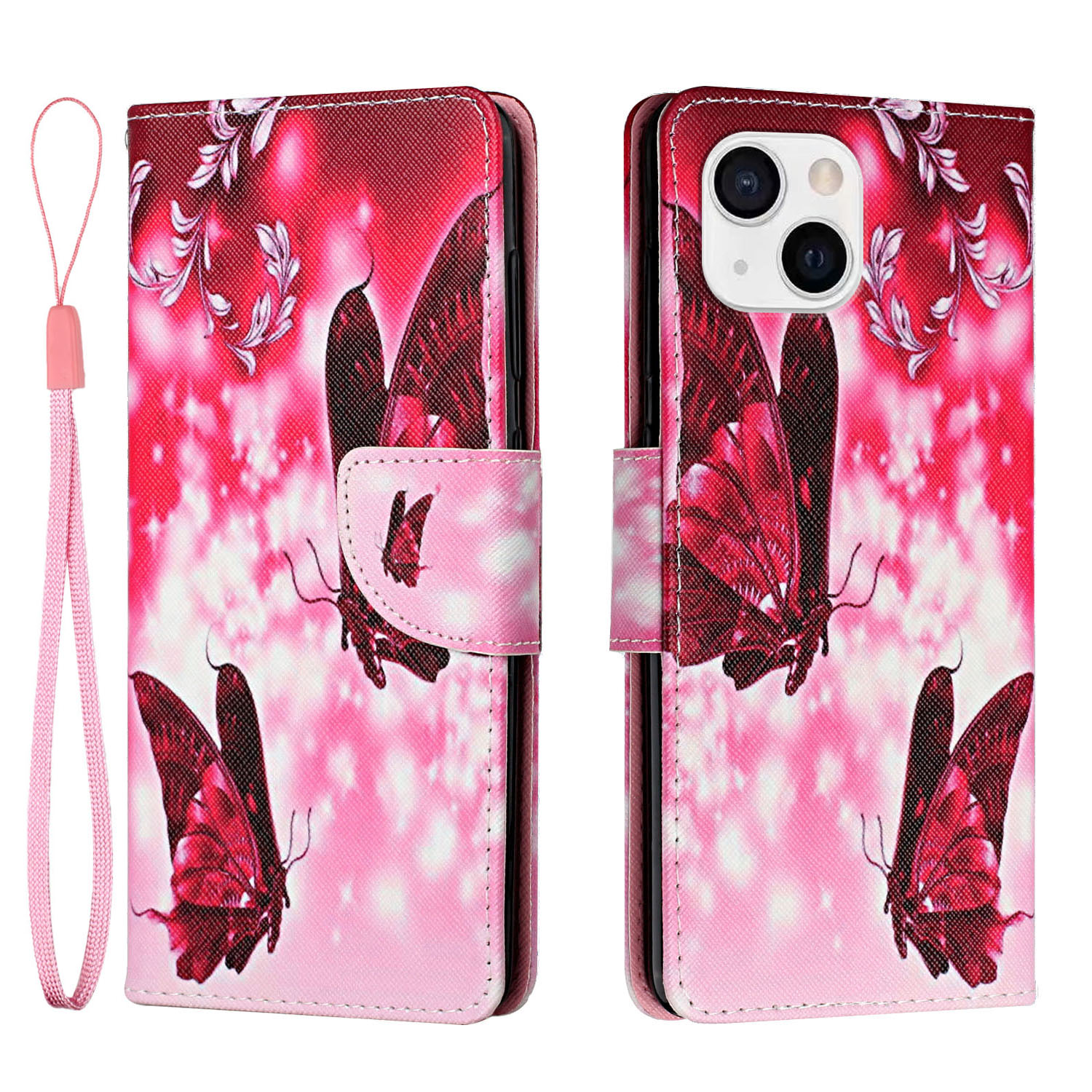 Pattern Printing Cross Texture Magnetic Clasp Leather Phone Stand Case Wallet Cover for iPhone 13 mini 5.4 inch - Two Butterflies, iPhone 13 mini
Pattern Printing Cross Texture Magnetic Clasp Leather Phone Stand Case Wallet Cover for iPhone 13 mini 5.4 inch - Two Butterflies, iPhone 13 mini