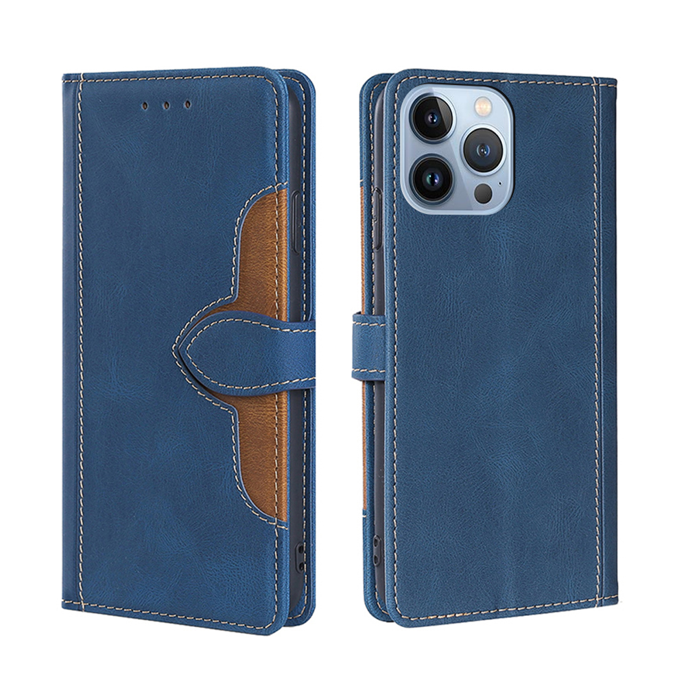 Skin-Touch Contrast Color Magnetic Clasp Anti-Drop Wallet Stand Design Leather Phone Case for iPhone 13 Pro Max 6.7 inch - Blue, iPhone 13 Pro Max
Skin-Touch Contrast Color Magnetic Clasp Anti-Drop Wallet Stand Design Leather Phone Case for iPhone 13 Pro Max 6.7 inch - Blue, iPhone 13 Pro Max
