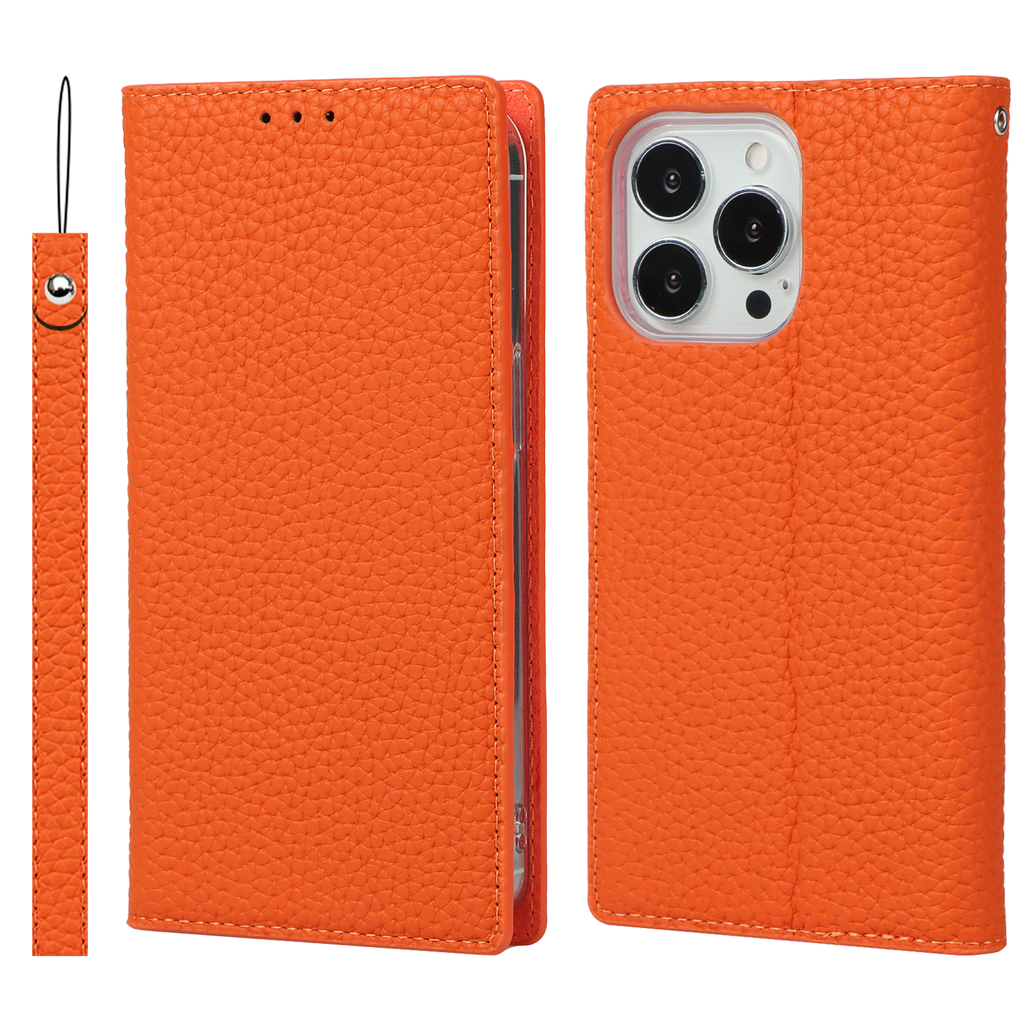 Genuine Leather Litchi Texture Cover Wallet Stand Phone Case with Strap for iPhone 13 Pro Max 6.7 inch - Orange, iPhone 13 Pro Max
Genuine Leather Litchi Texture Cover Wallet Stand Phone Case with Strap for iPhone 13 Pro Max 6.7 inch - Orange, iPhone 13 Pro Max