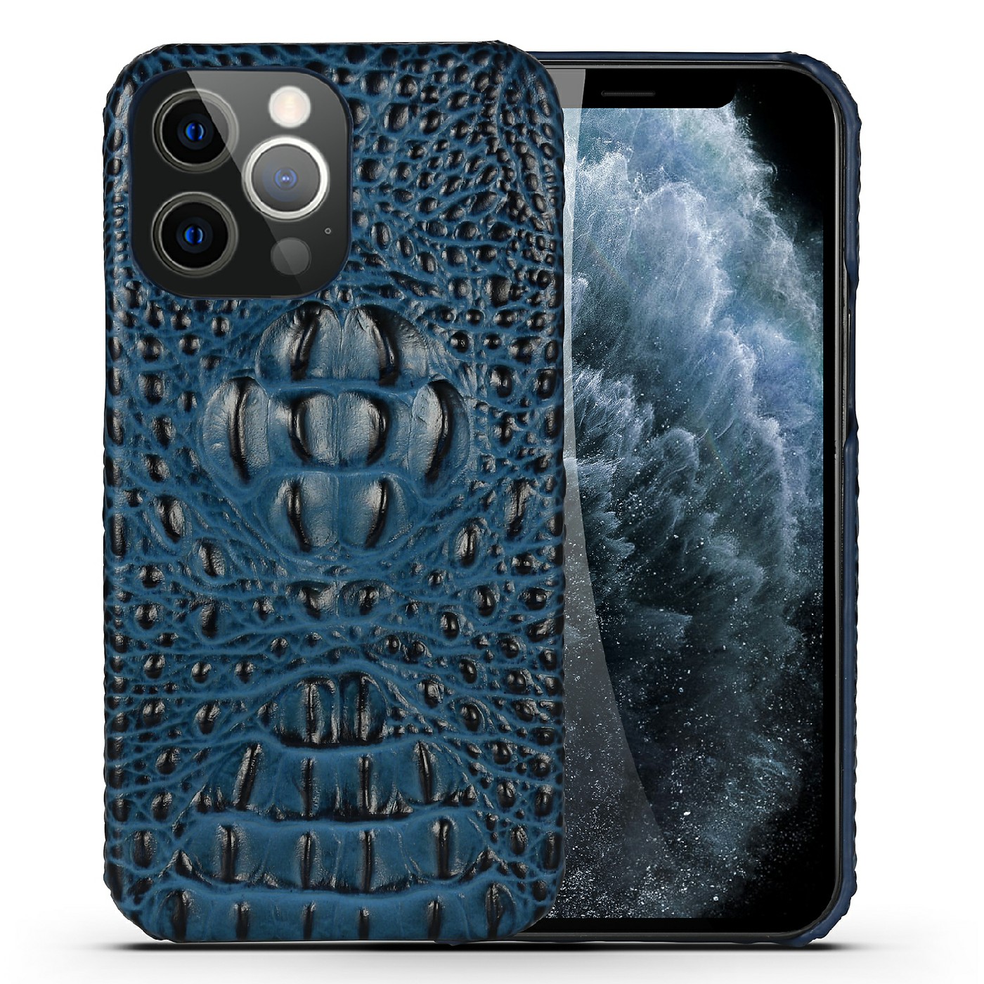 3D Crocodile Head Genuine Leather Coated PC Anti-Scratch Protective Back Case for iPhone 13 Pro Max 6.7 inch - Blue, iPhone 13 Pro Max
3D Crocodile Head Genuine Leather Coated PC Anti-Scratch Protective Back Case for iPhone 13 Pro Max 6.7 inch - Blue, iPhone 13 Pro Max
