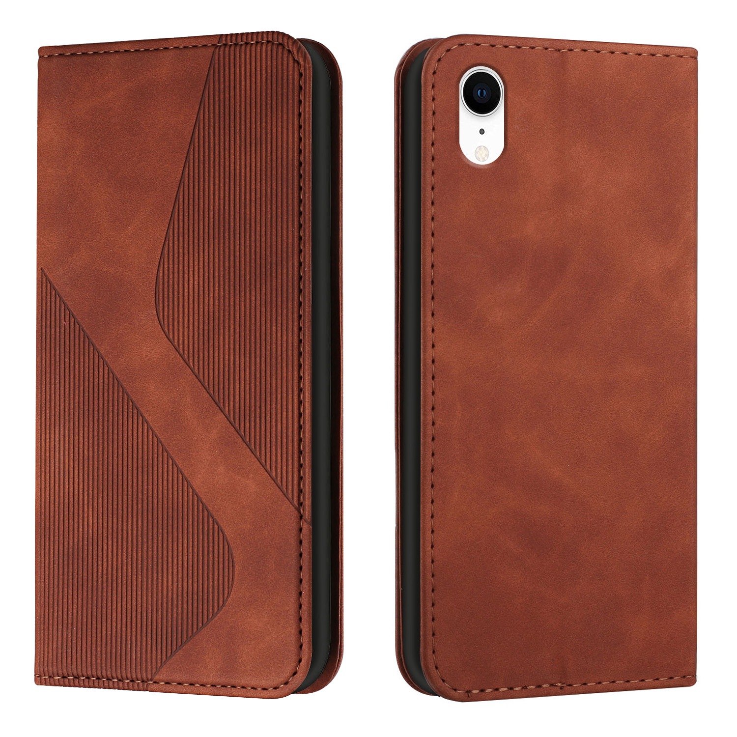 Impact-resistant S-shaped Texture Magnetic Auto-absorbed Leather Wallet Stand Phone Case for iPhone XR 6.1 inch - Brown, iPhone XR 6.1 inch
Impact-resistant S-shaped Texture Magnetic Auto-absorbed Leather Wallet Stand Phone Case for iPhone XR 6.1 inch - Brown, iPhone XR 6.1 inch