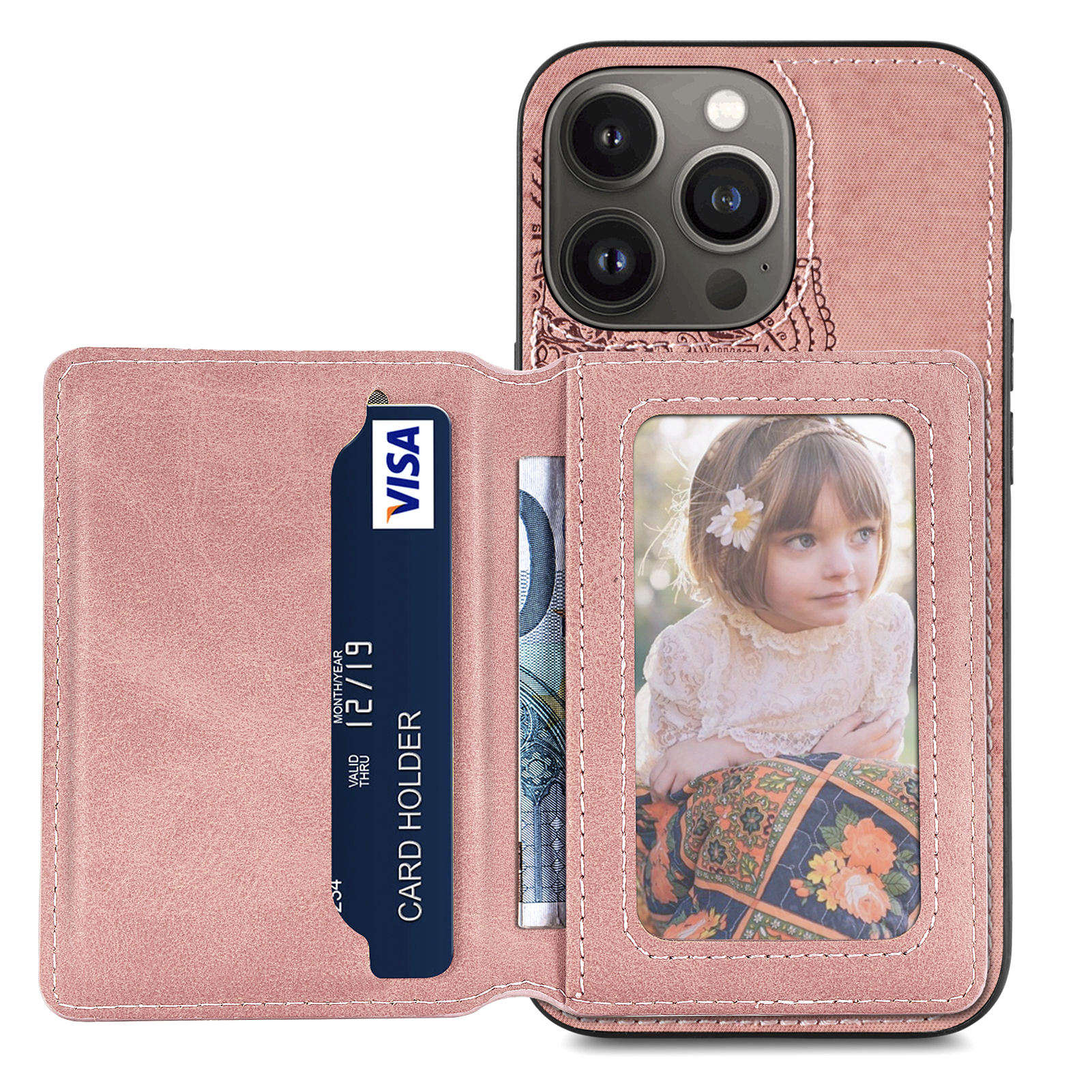 Mandala Flower Pattern PU Leather Coated Kickstand Phone Case Wallet Protective Shell for iPhone 13 Pro Max 6.7 inch - Pink, iPhone 13 Pro Max
Mandala Flower Pattern PU Leather Coated Kickstand Phone Case Wallet Protective Shell for iPhone 13 Pro Max 6.7 inch - Pink, iPhone 13 Pro Max